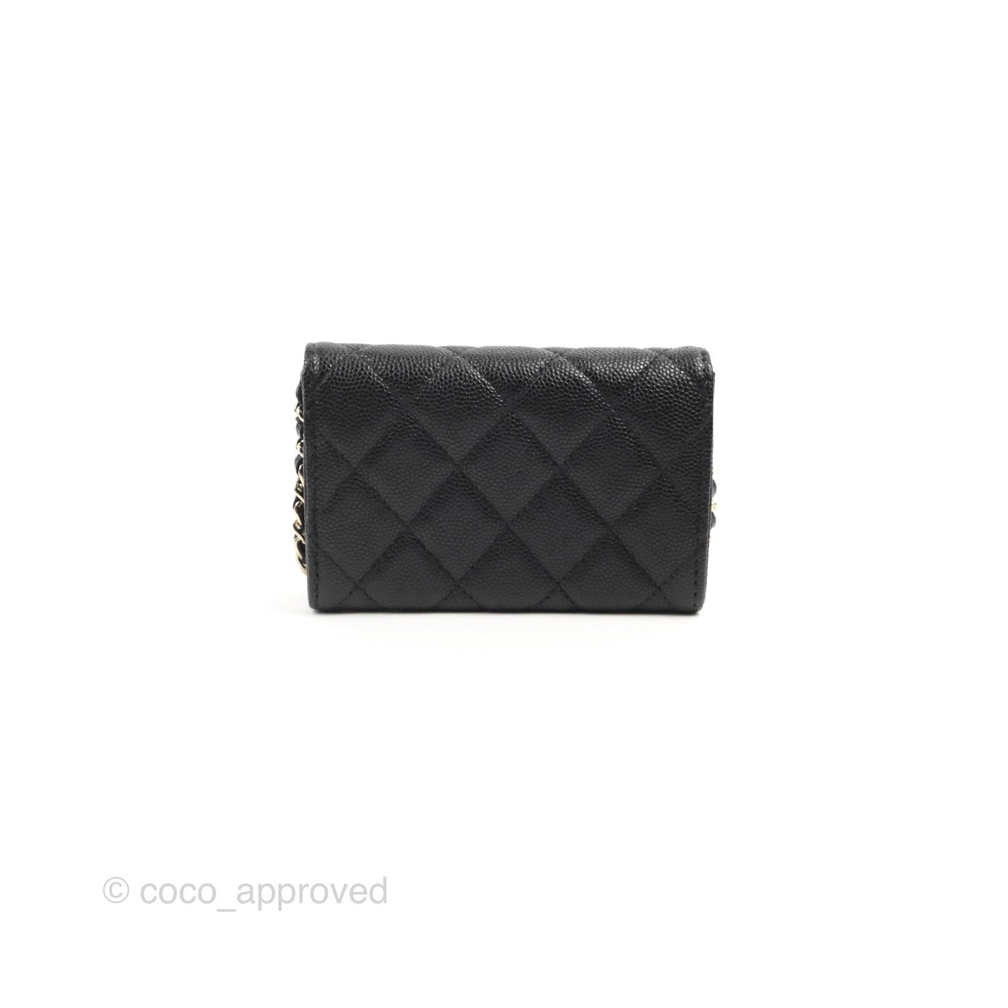 Chanel Card Holder Belt Bag Black Caviar Gold Hardware 21P