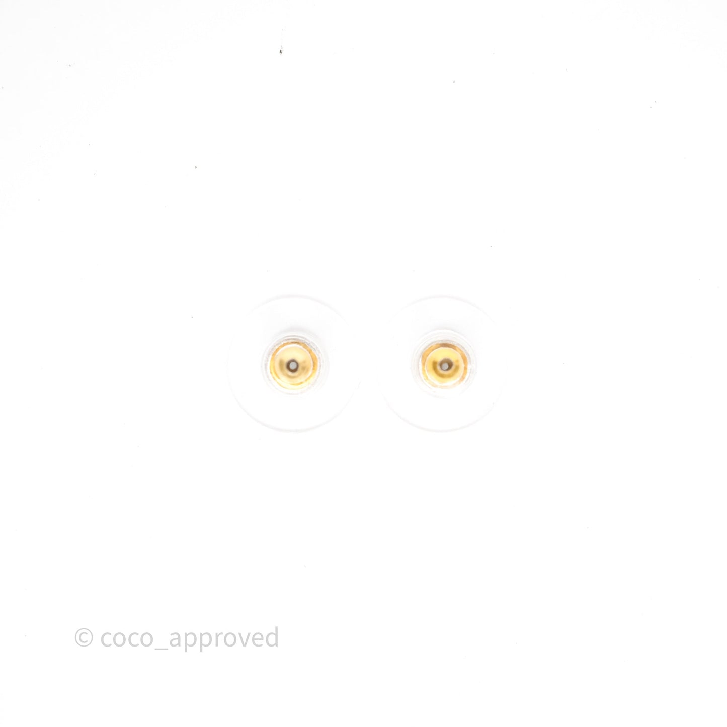 Chanel CC Pearl Crystal Round Earrings Gold Tone 20P