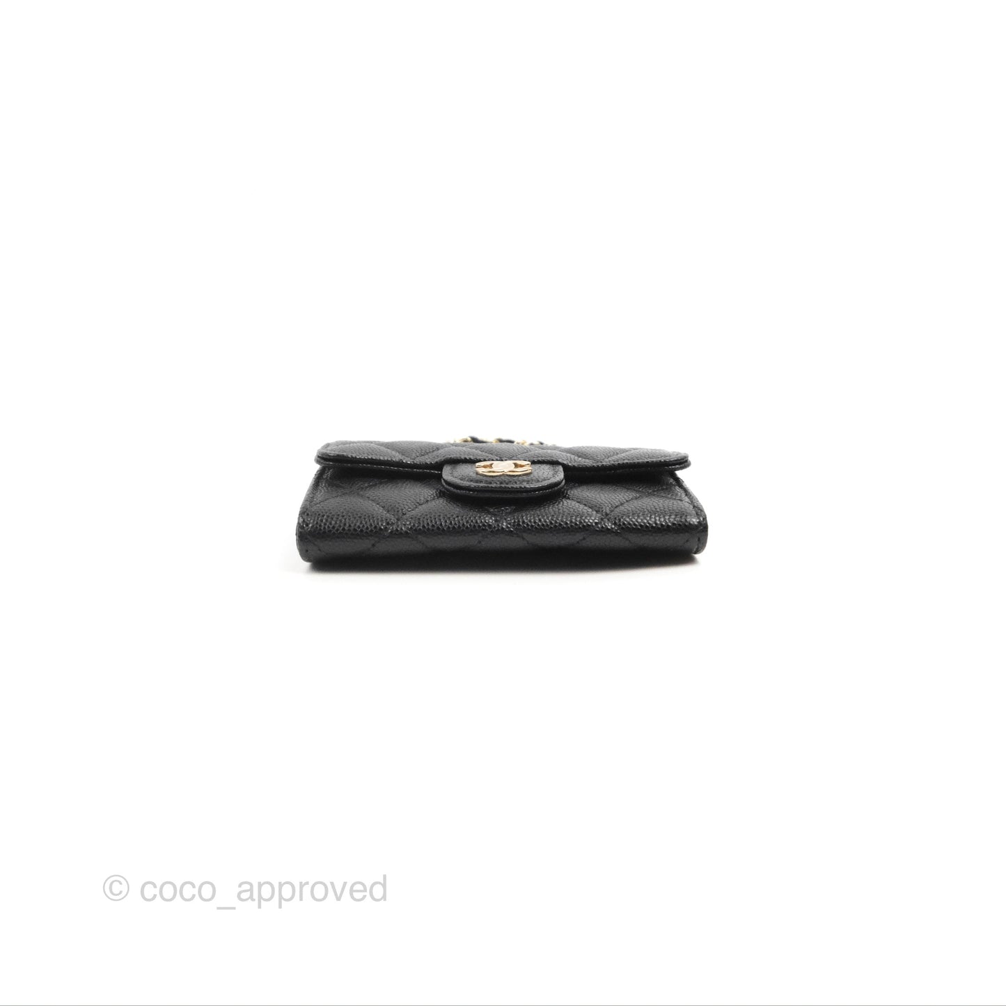Chanel Card Holder Belt Bag Black Caviar Gold Hardware 21P