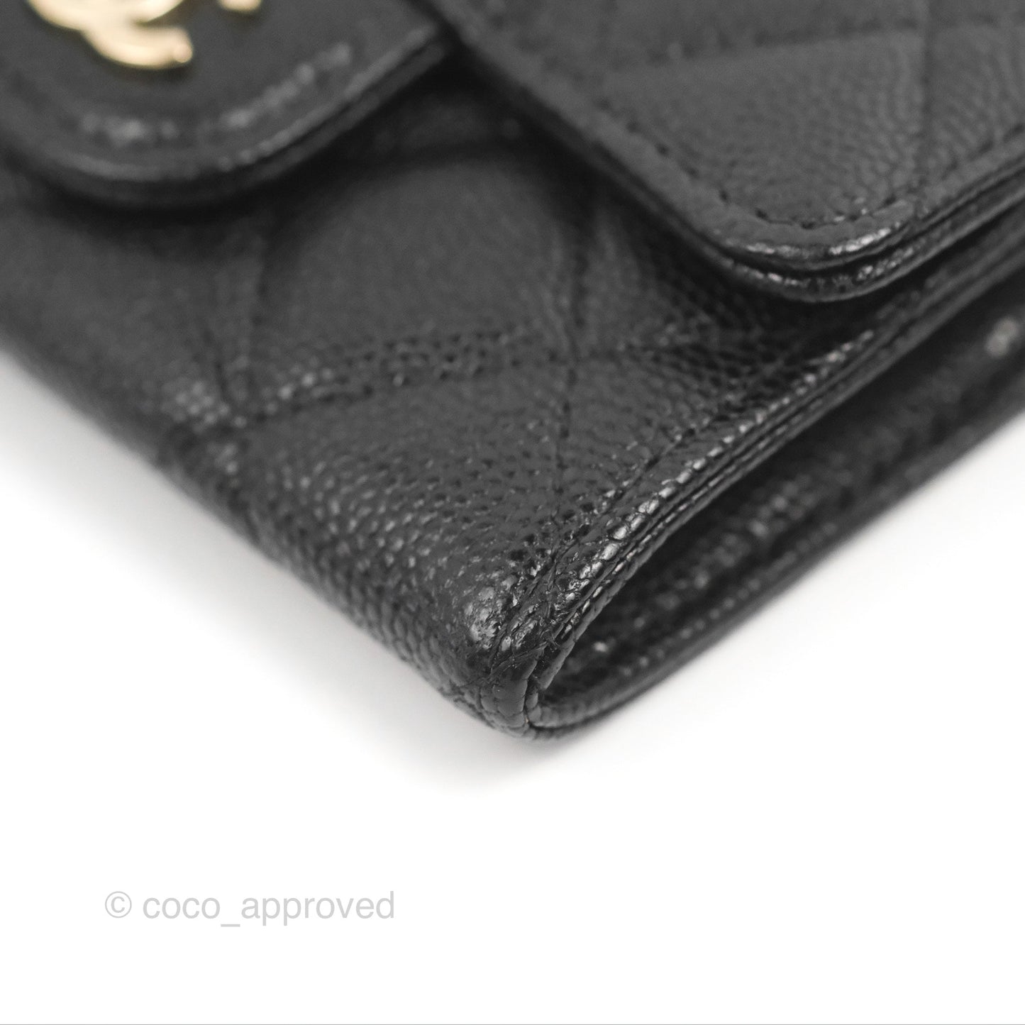 Chanel Card Holder Belt Bag Black Caviar Gold Hardware 21P