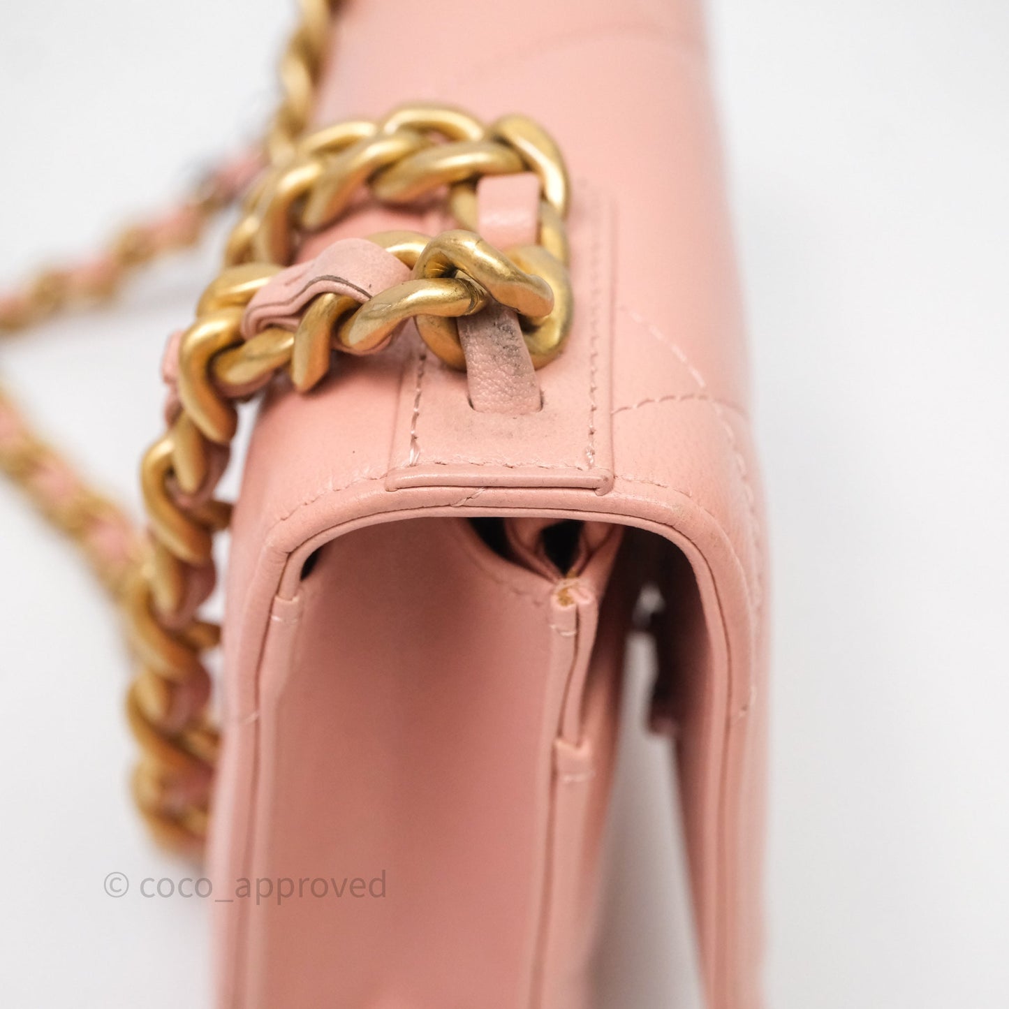 Chanel 19 Wallet on Chain WOC Light Pink Mixed Hardware