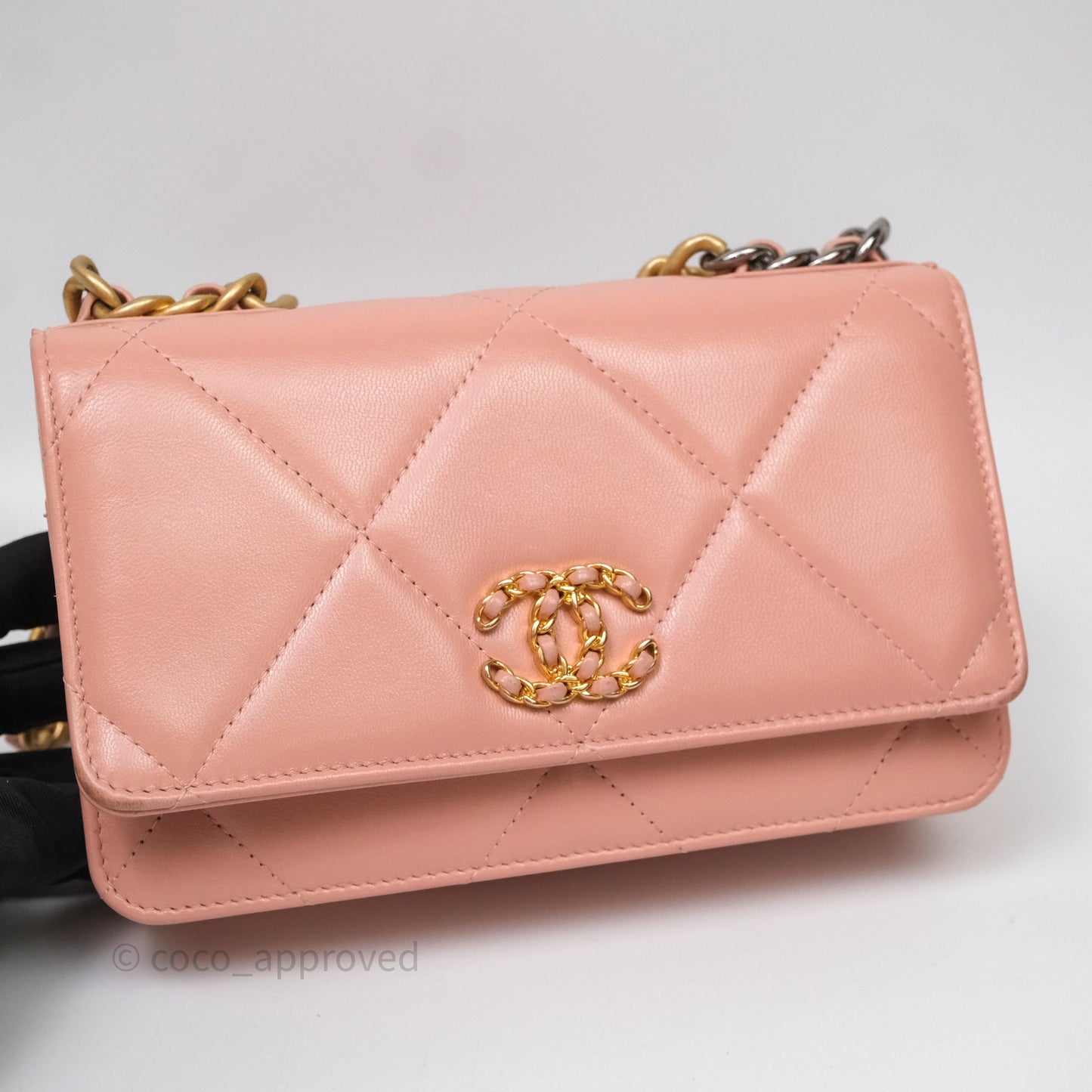 Chanel 19 Wallet on Chain WOC Light Pink Mixed Hardware