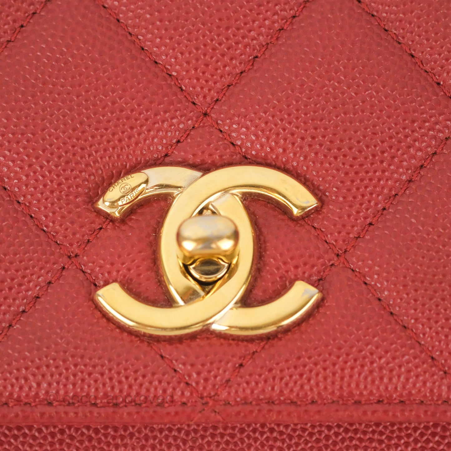 Chanel Quilted Small Business Affinity Flap Red Caviar Gold Hardware