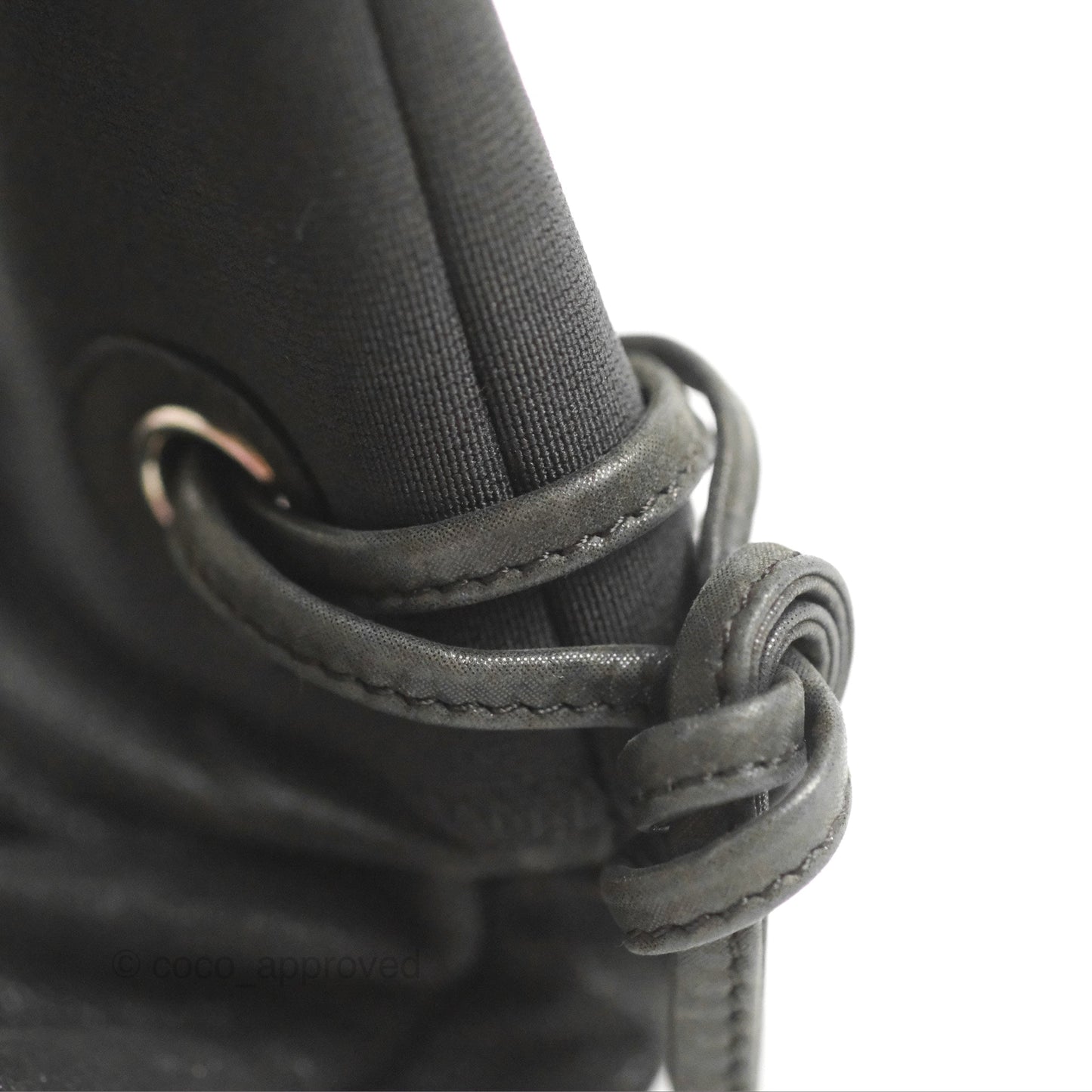 Chanel Vinyl CC Tote Black Canvas/Glitter Leather Silver Hardware
