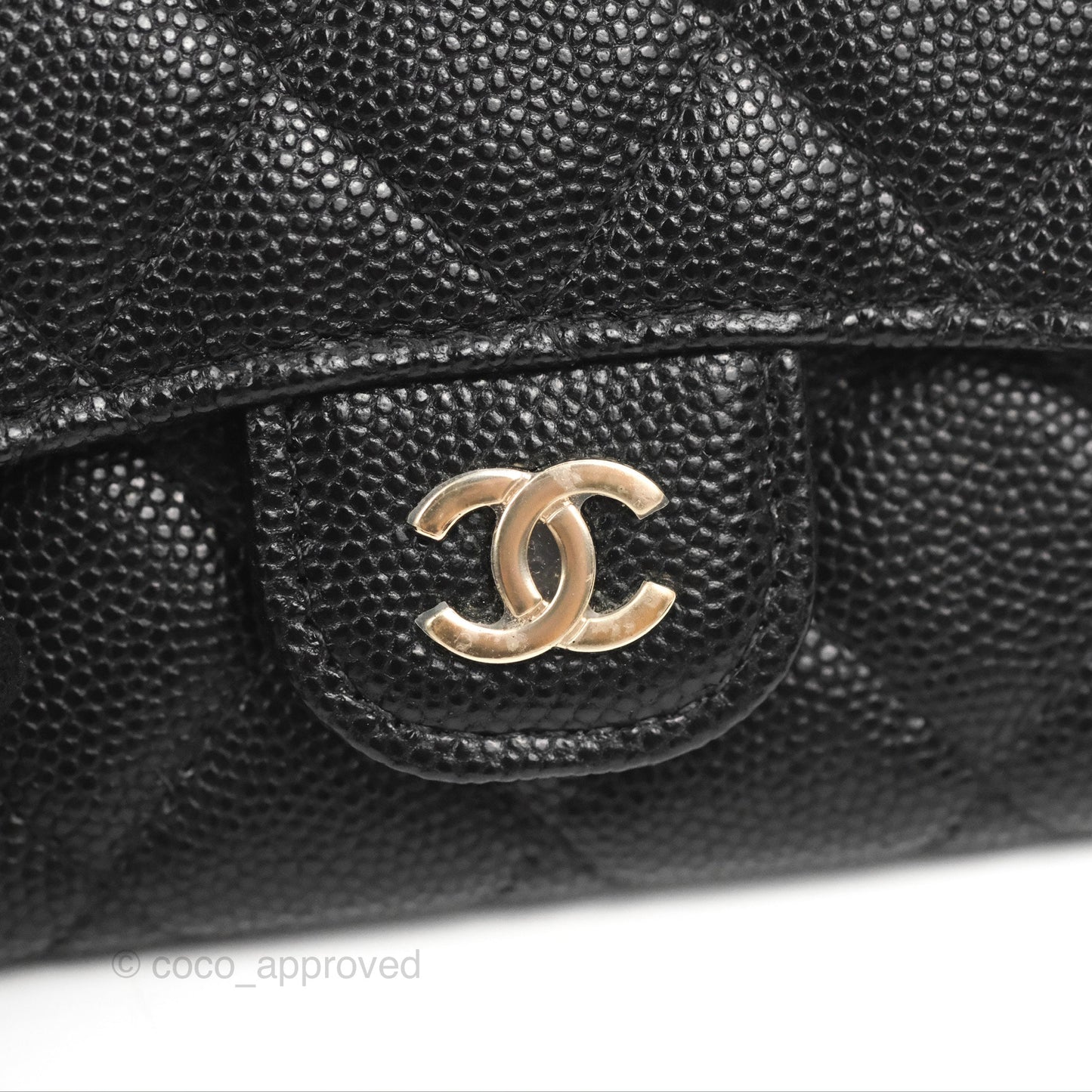 Chanel Card Holder Belt Bag Black Caviar Gold Hardware 21P