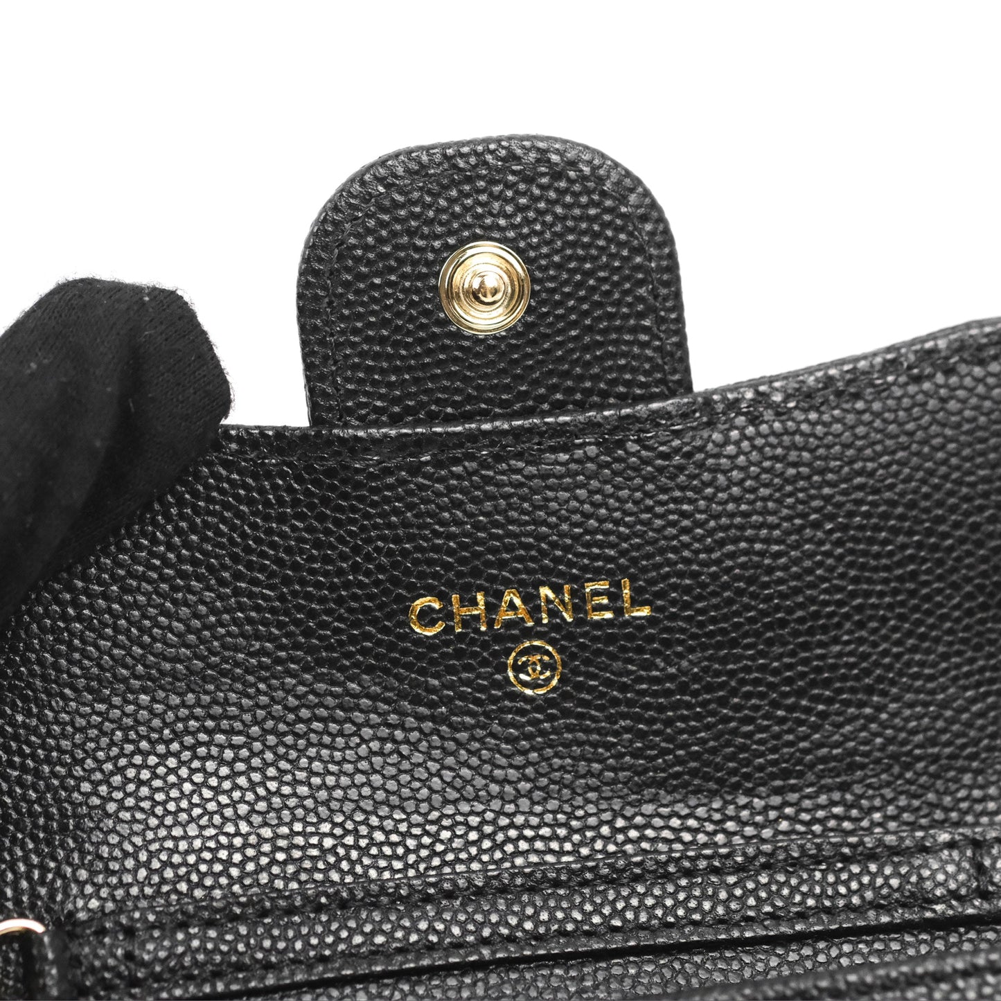 Chanel Card Holder Belt Bag Black Caviar Gold Hardware 21P
