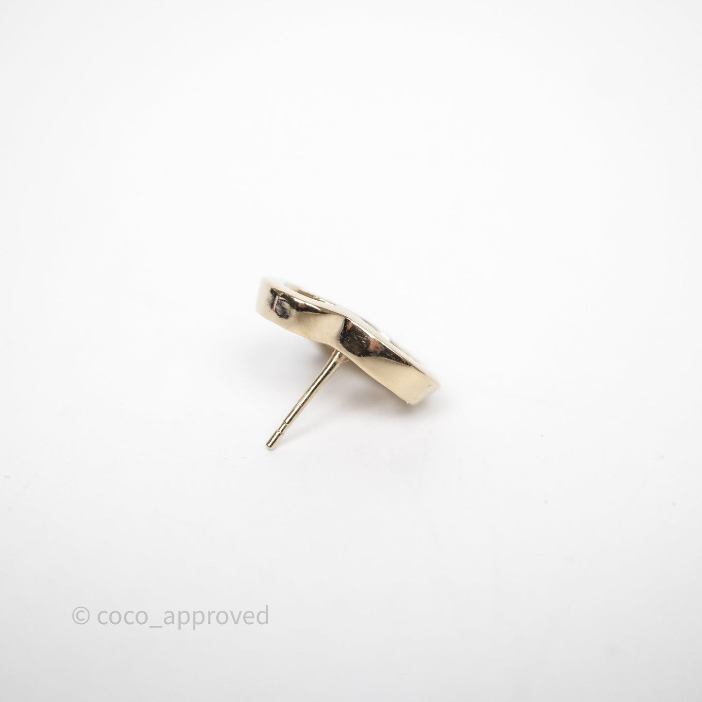 Chanel CC Heart Earrings Gold Tone 22P