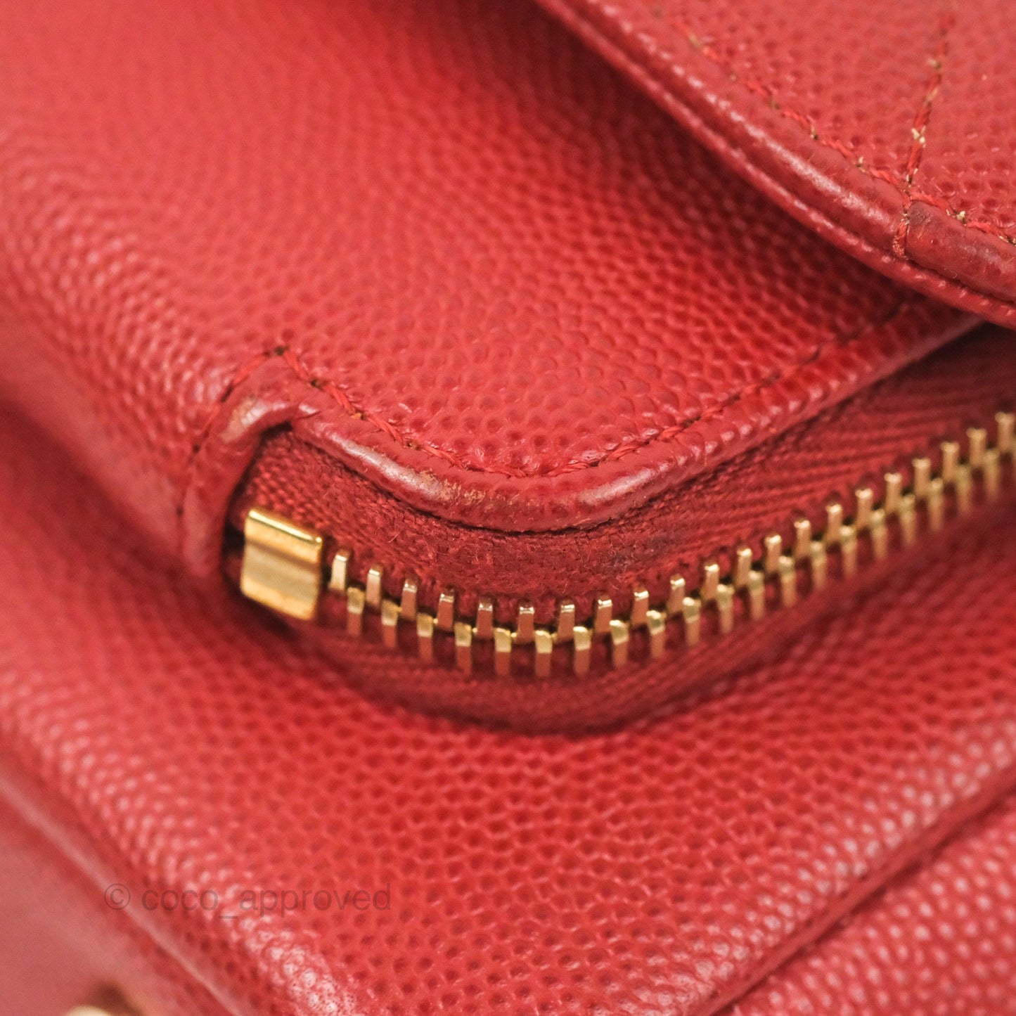 Chanel Quilted Small Business Affinity Flap Red Caviar Gold Hardware