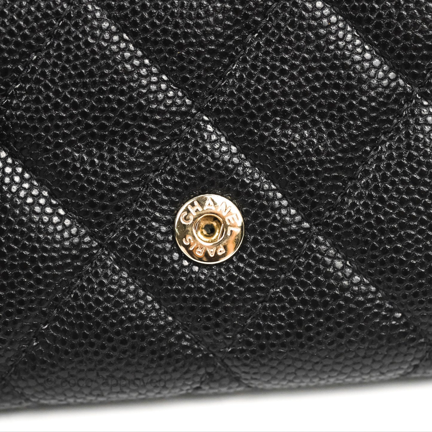 Chanel Card Holder Belt Bag Black Caviar Gold Hardware 21P