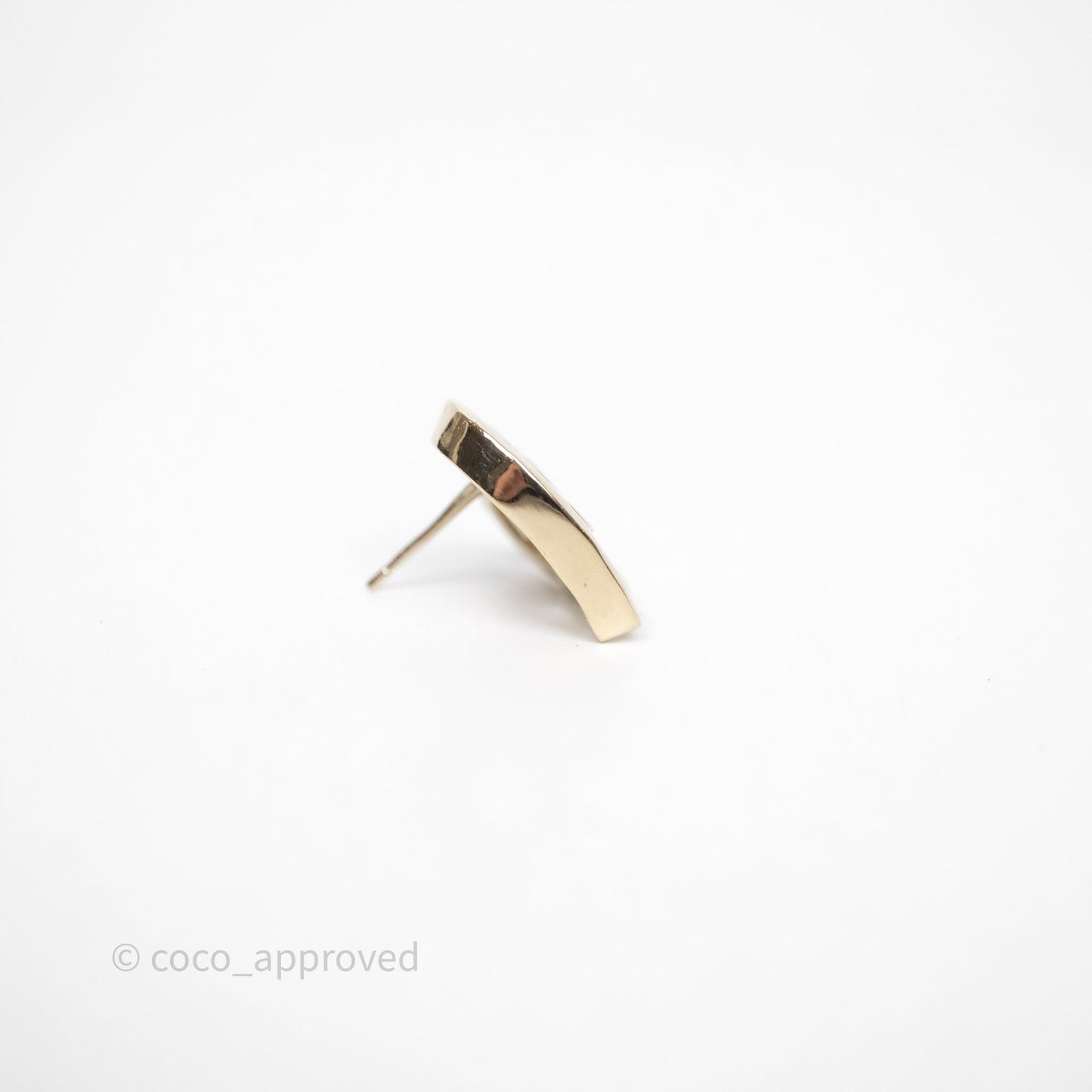 Chanel CC Heart Earrings Gold Tone 22P