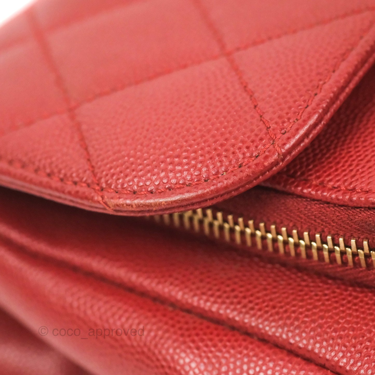 Chanel Quilted Small Business Affinity Flap Red Caviar Gold Hardware
