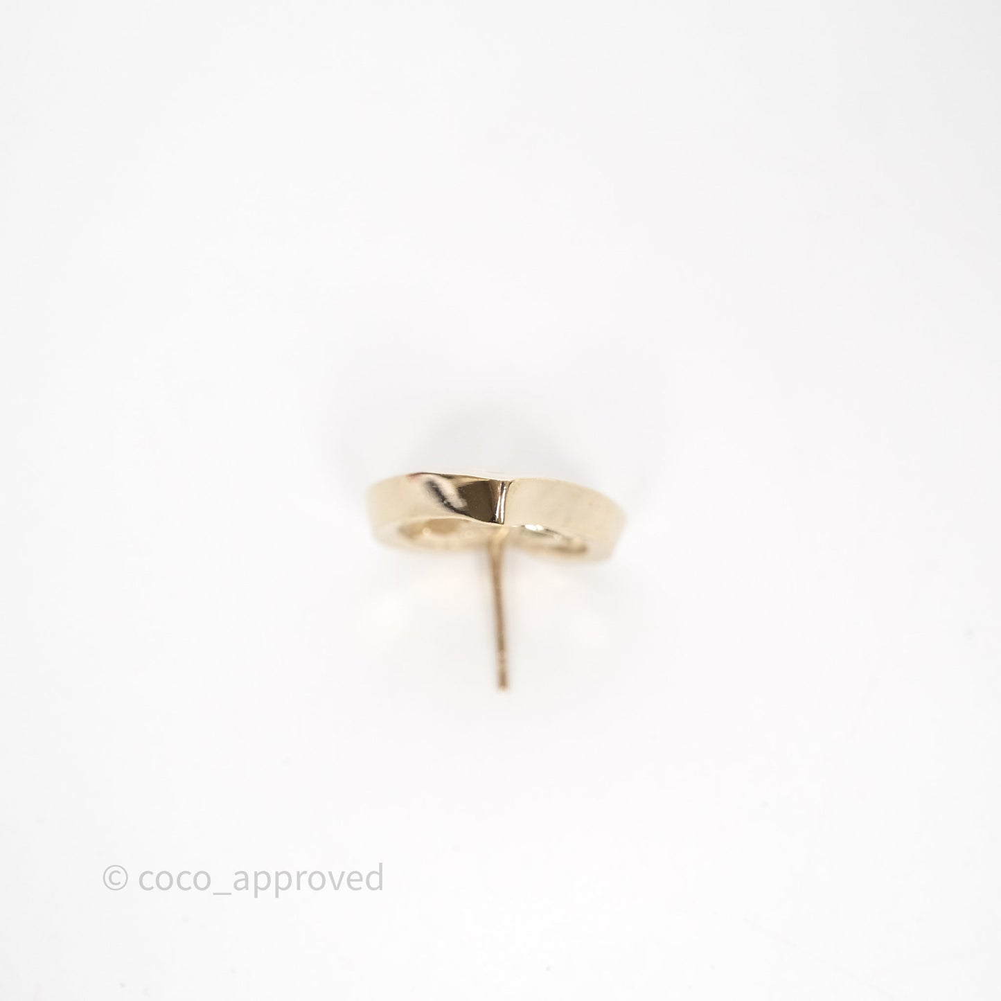Chanel CC Heart Earrings Gold Tone 22P