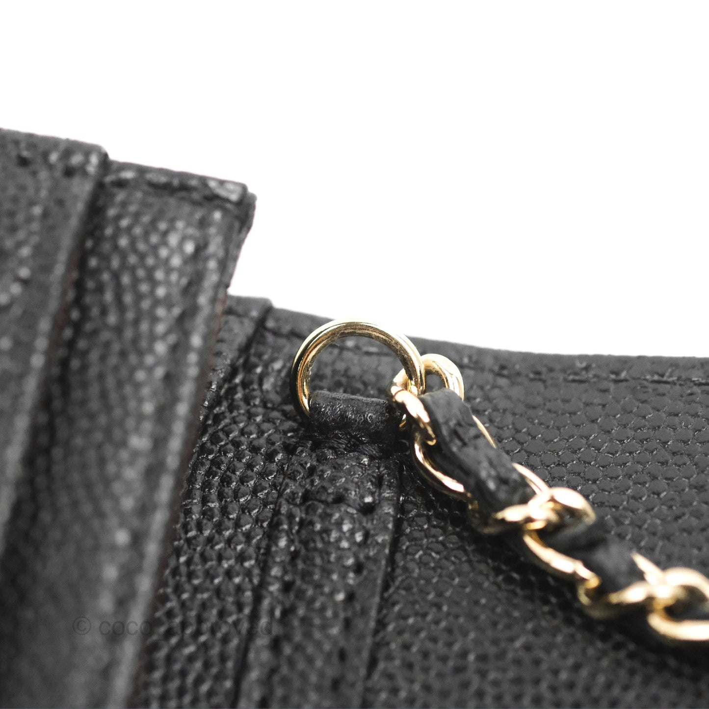 Chanel Card Holder Belt Bag Black Caviar Gold Hardware 21P