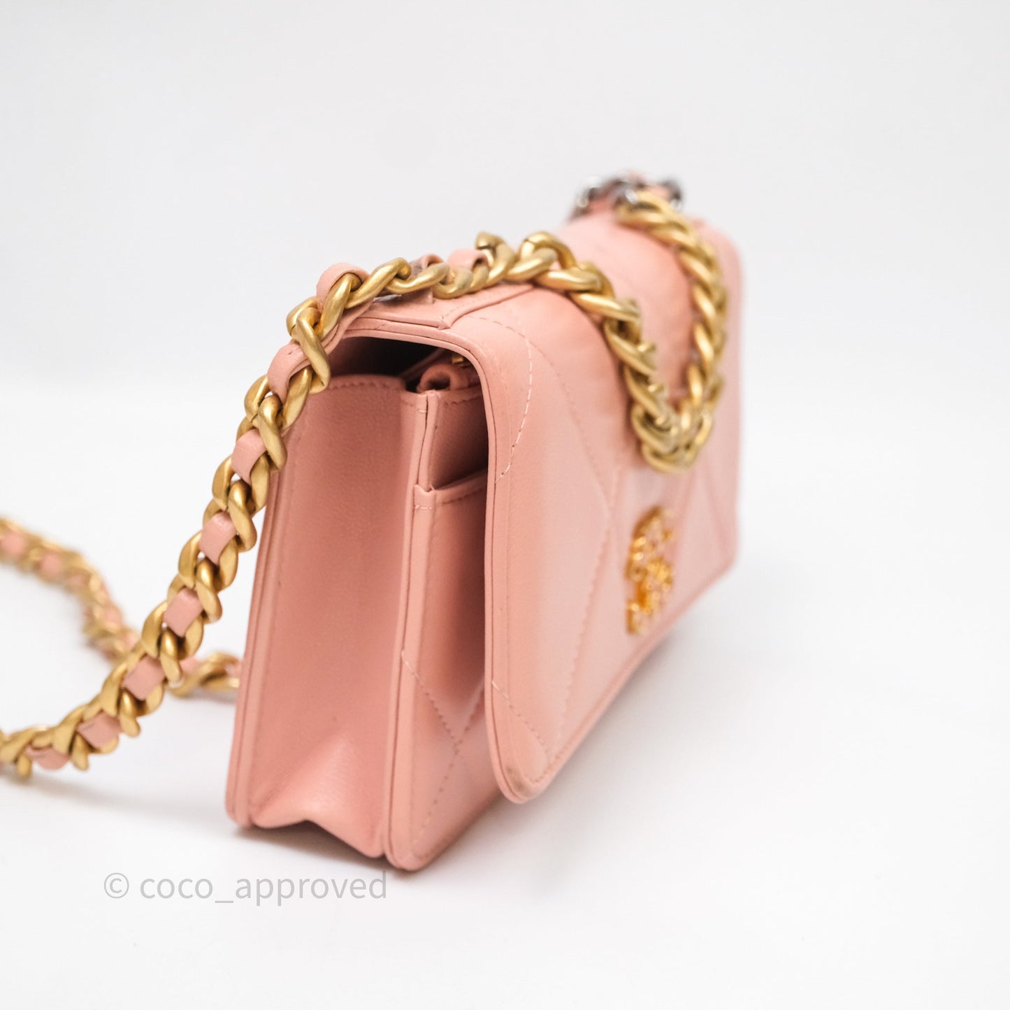 Chanel 19 Wallet on Chain WOC Light Pink Mixed Hardware