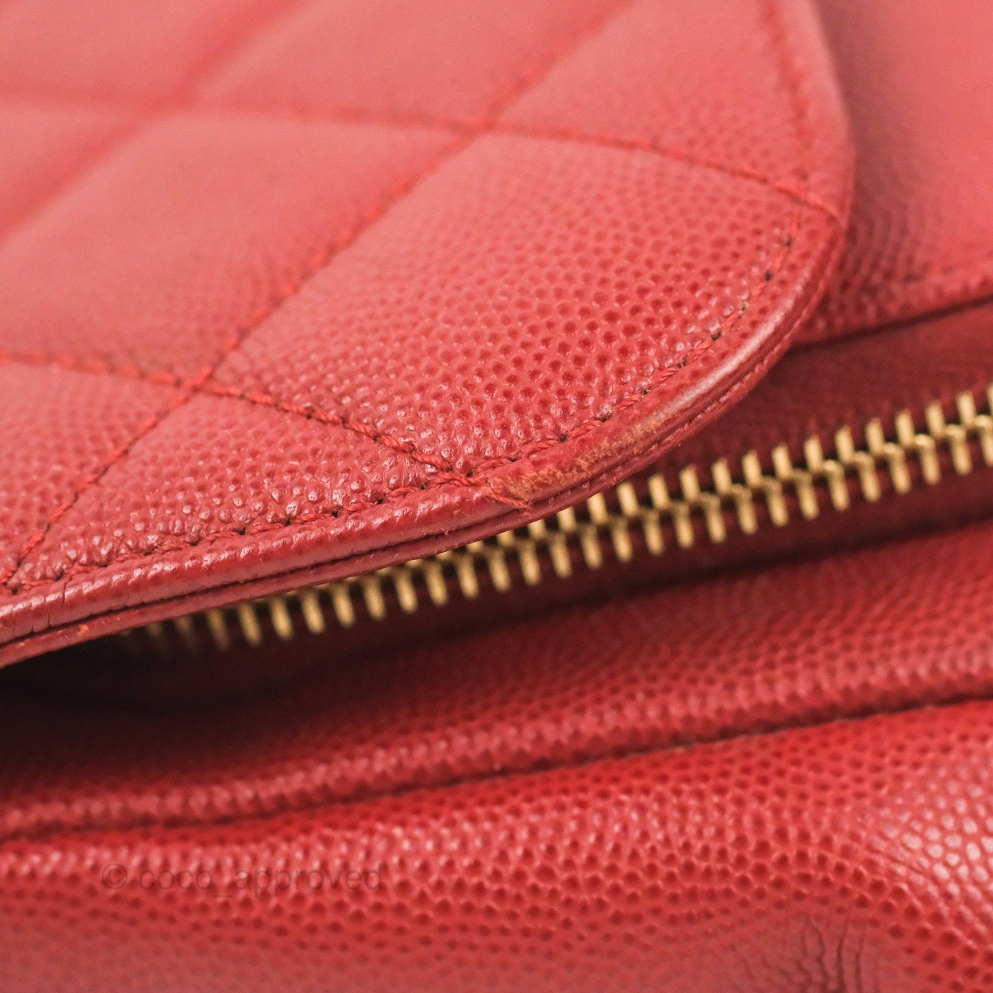 Chanel Quilted Small Business Affinity Flap Red Caviar Gold Hardware