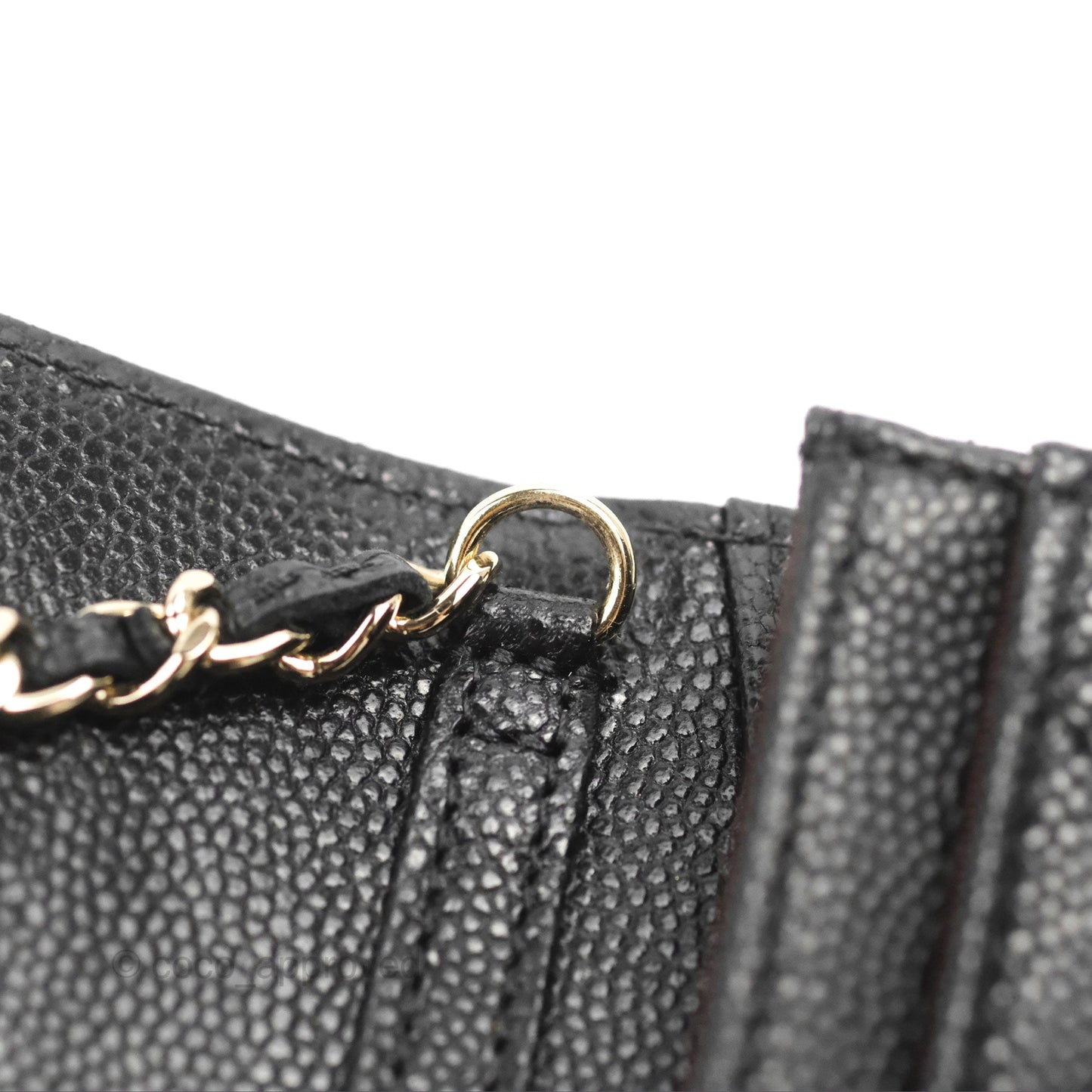 Chanel Card Holder Belt Bag Black Caviar Gold Hardware 21P