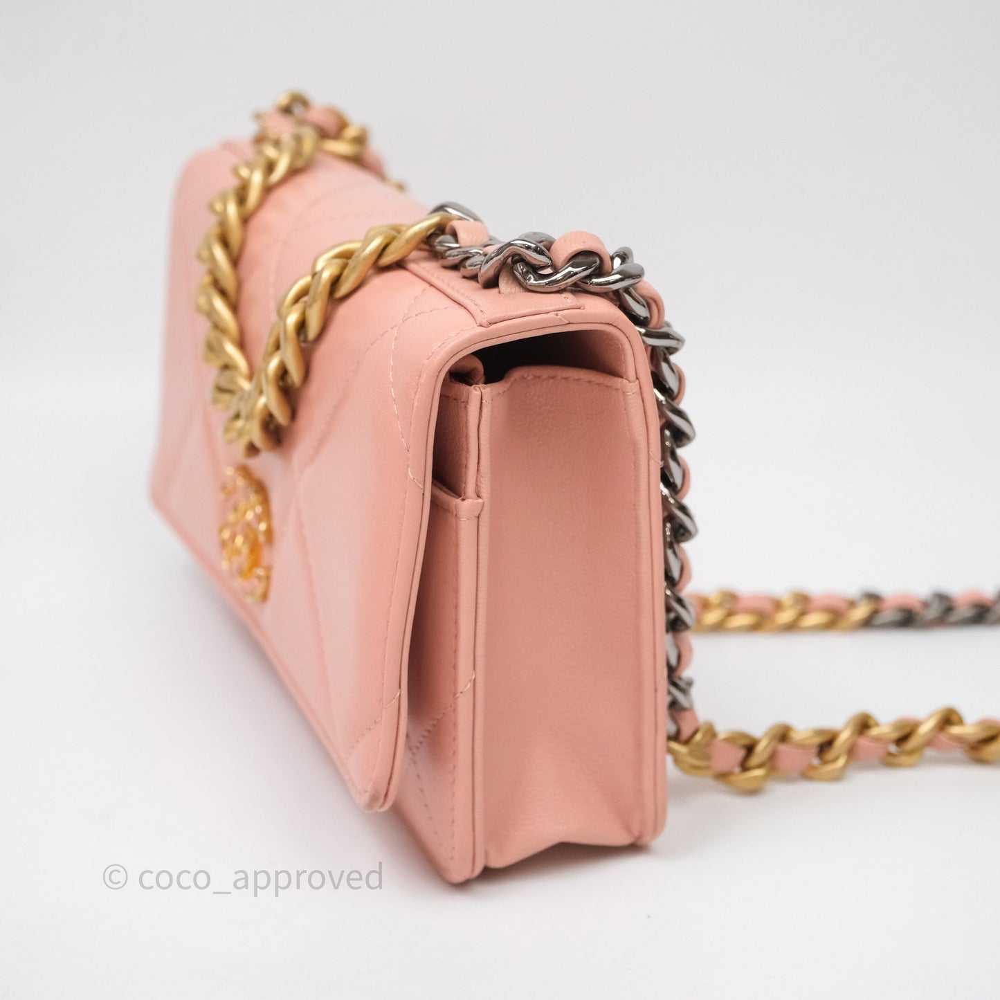 Chanel 19 Wallet on Chain WOC Light Pink Mixed Hardware
