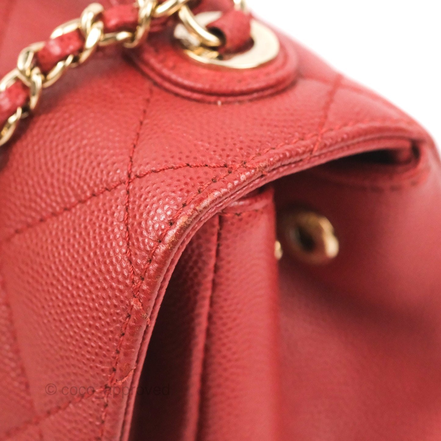 Chanel Quilted Small Business Affinity Flap Red Caviar Gold Hardware