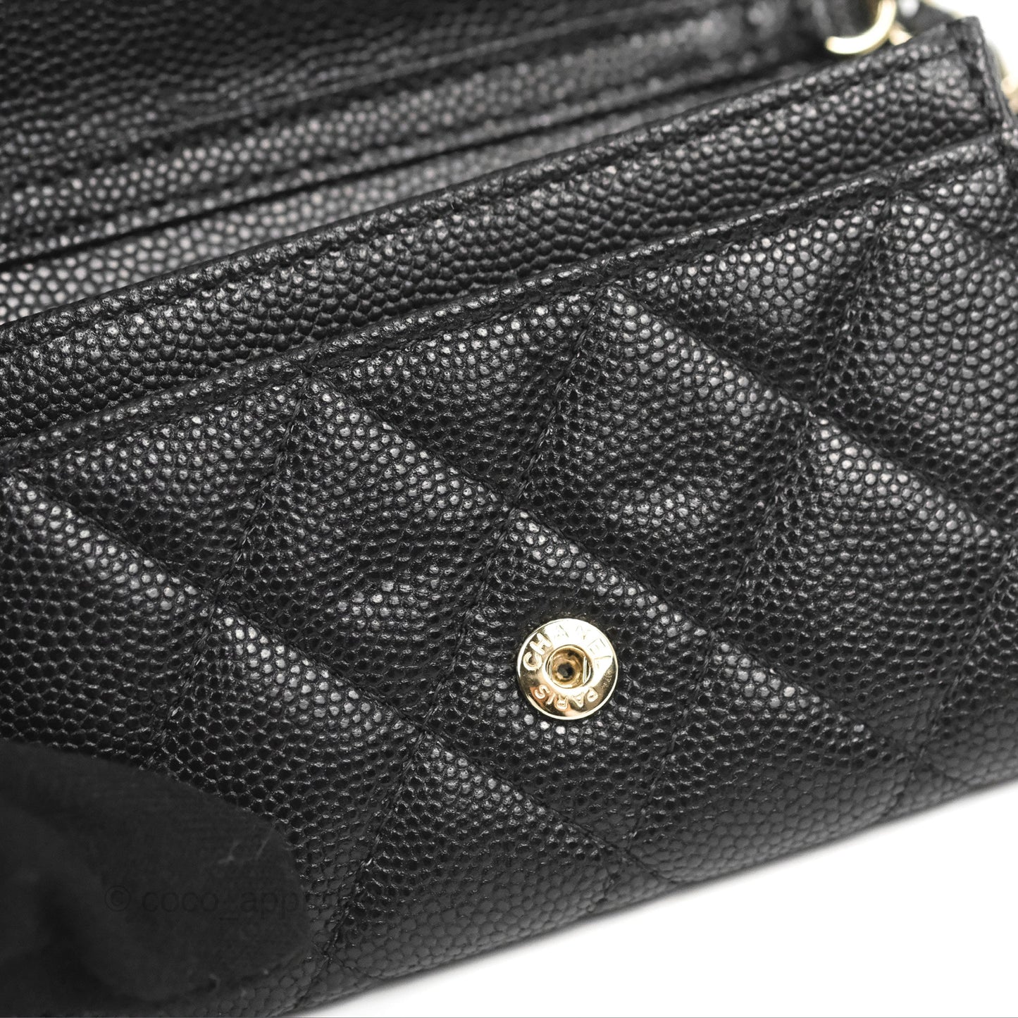 Chanel Card Holder Belt Bag Black Caviar Gold Hardware 21P