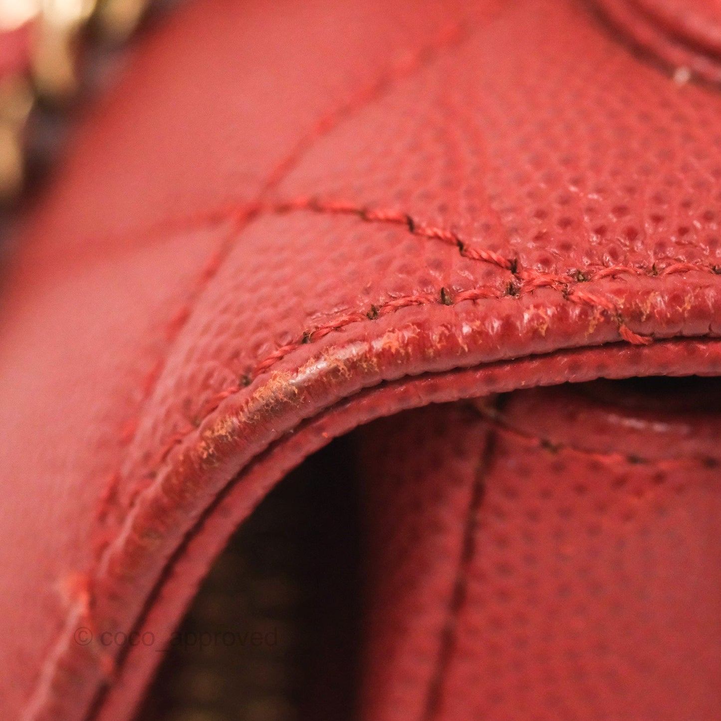 Chanel Quilted Small Business Affinity Flap Red Caviar Gold Hardware