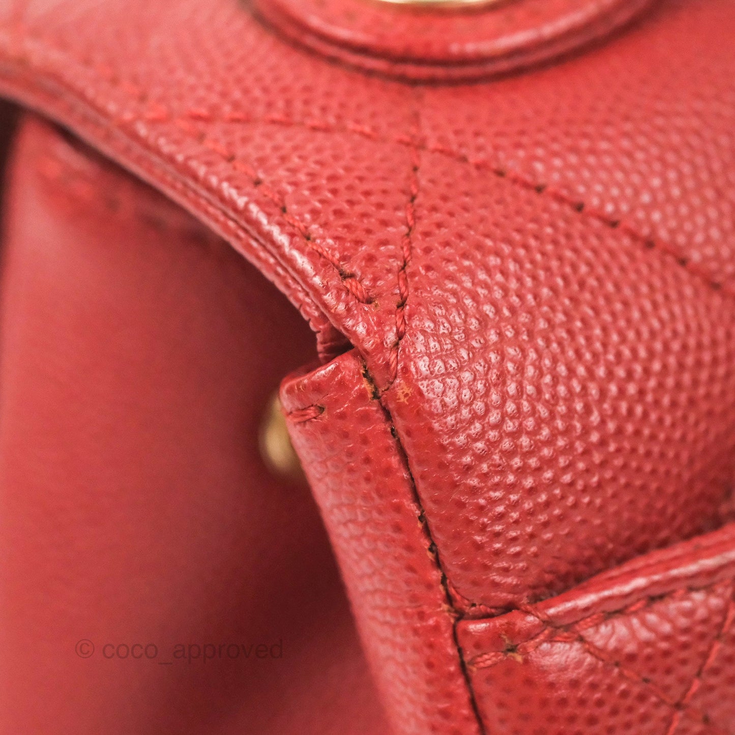 Chanel Quilted Small Business Affinity Flap Red Caviar Gold Hardware