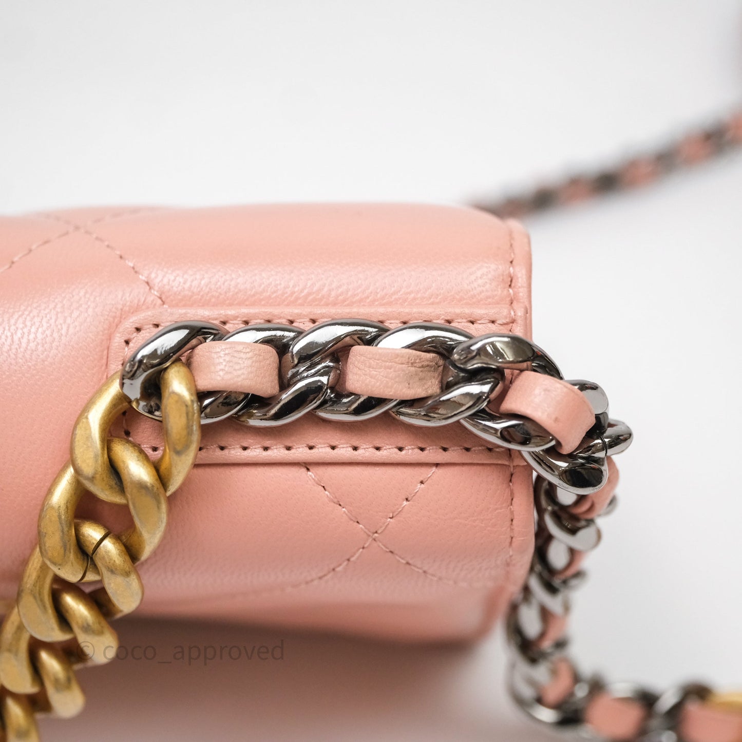 Chanel 19 Wallet on Chain WOC Light Pink Mixed Hardware