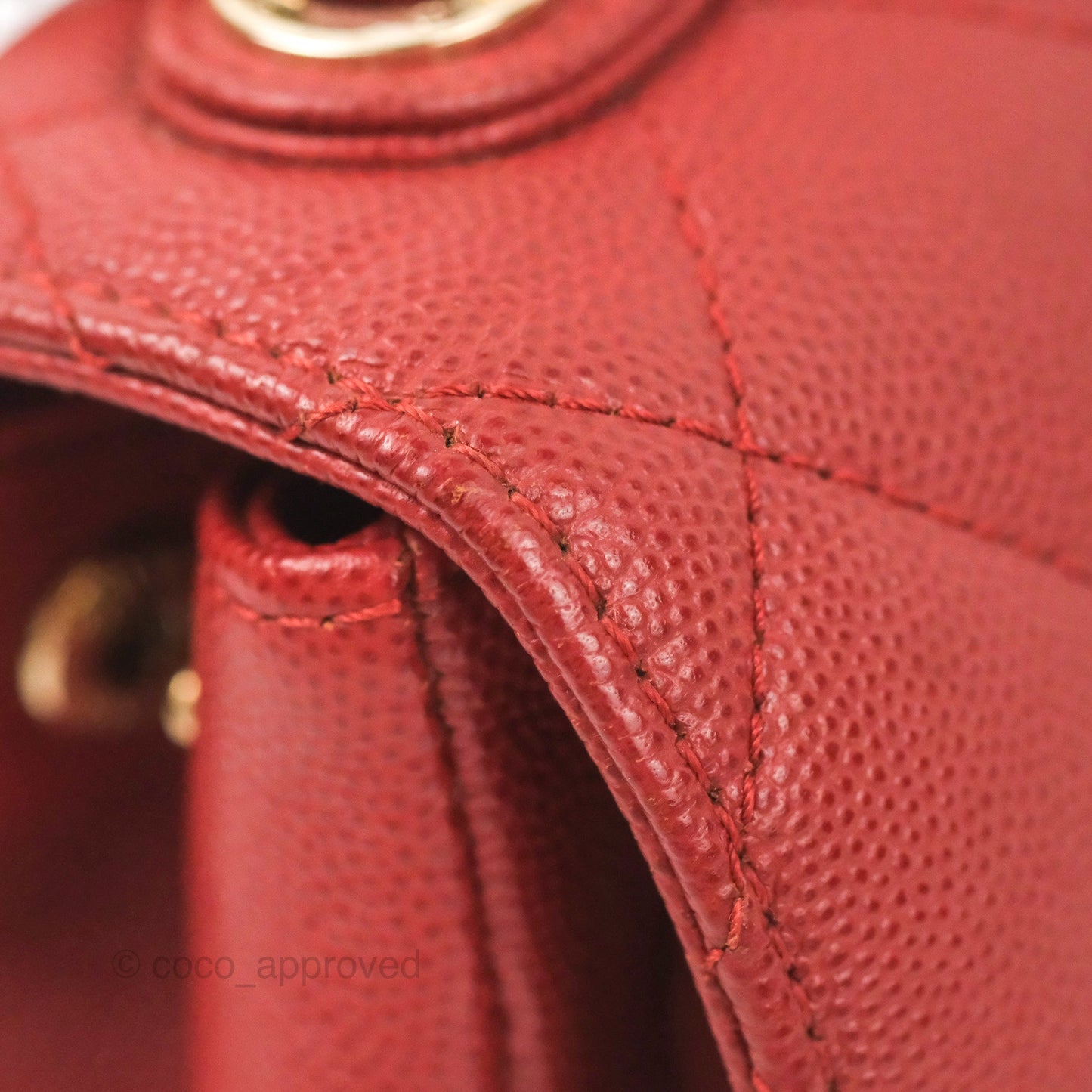 Chanel Quilted Small Business Affinity Flap Red Caviar Gold Hardware