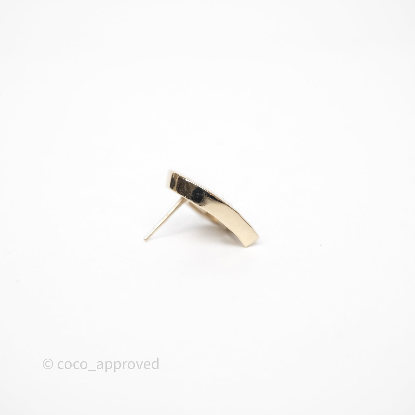 Chanel CC Heart Earrings Gold Tone 22P