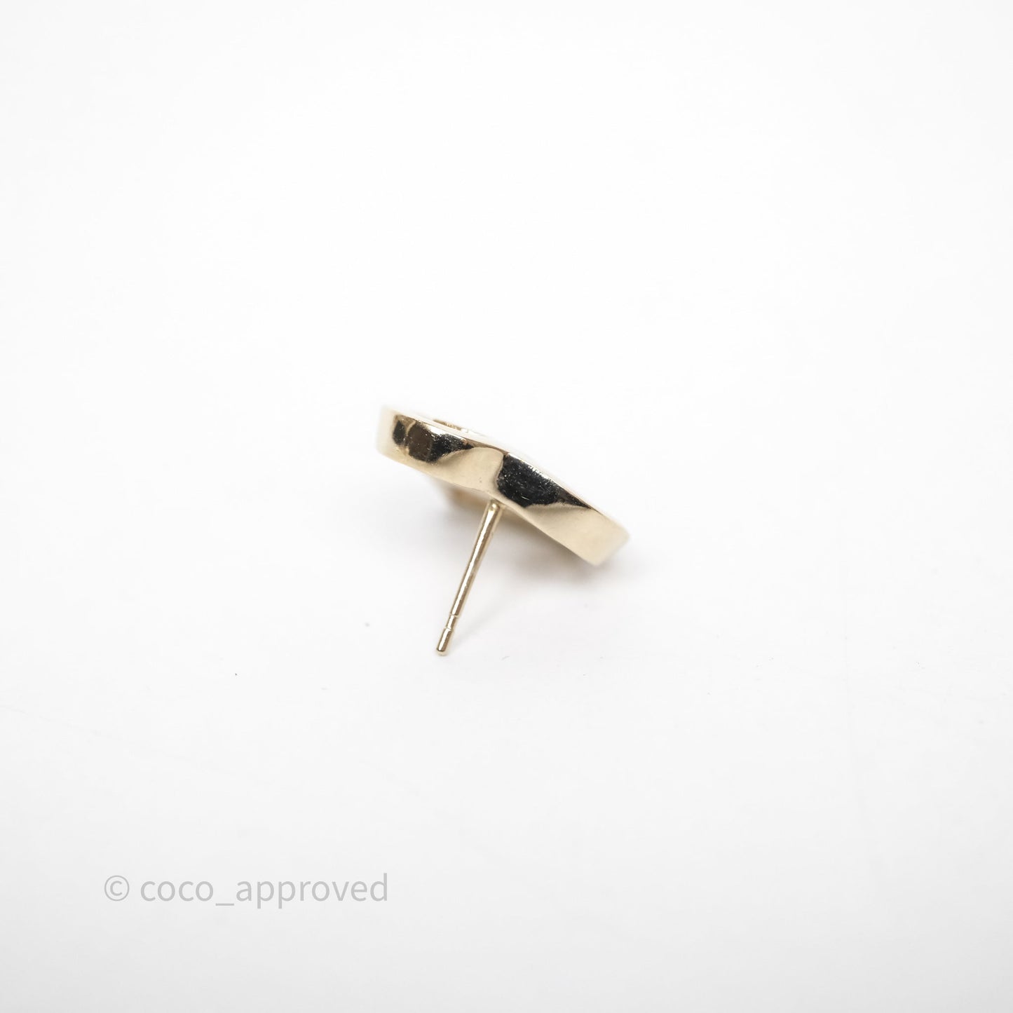 Chanel CC Heart Earrings Gold Tone 22P
