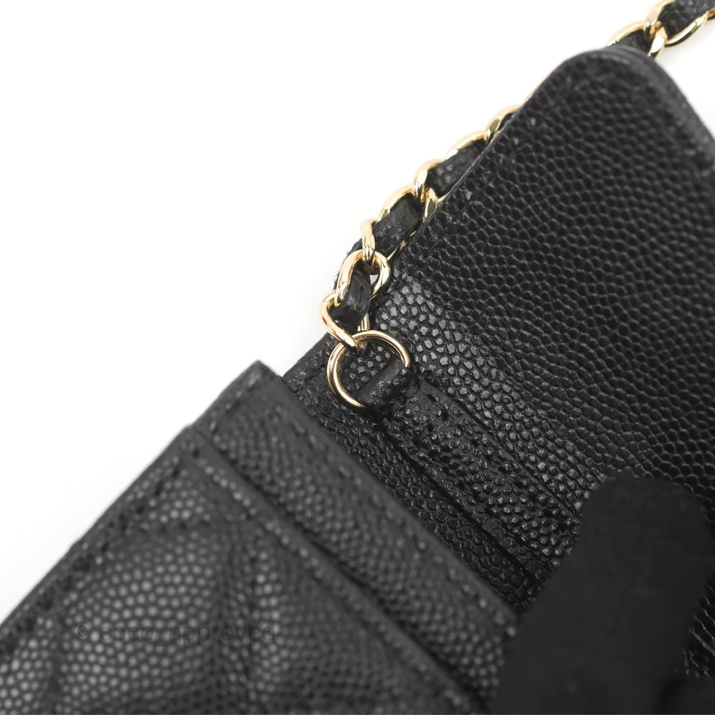 Chanel Card Holder Belt Bag Black Caviar Gold Hardware 21P