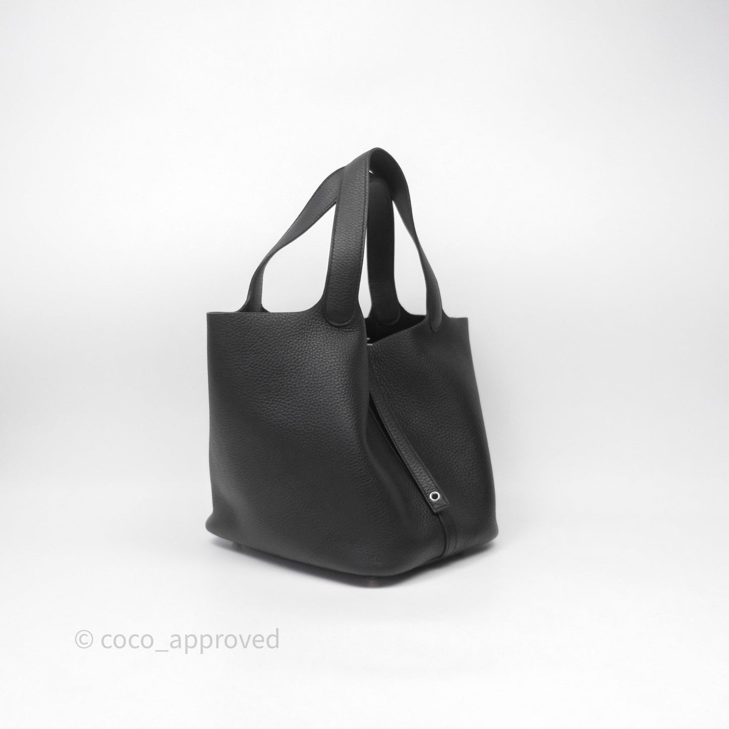 Hermès Picotin 22 Black Noir 89 Clemence Palladium Hardware