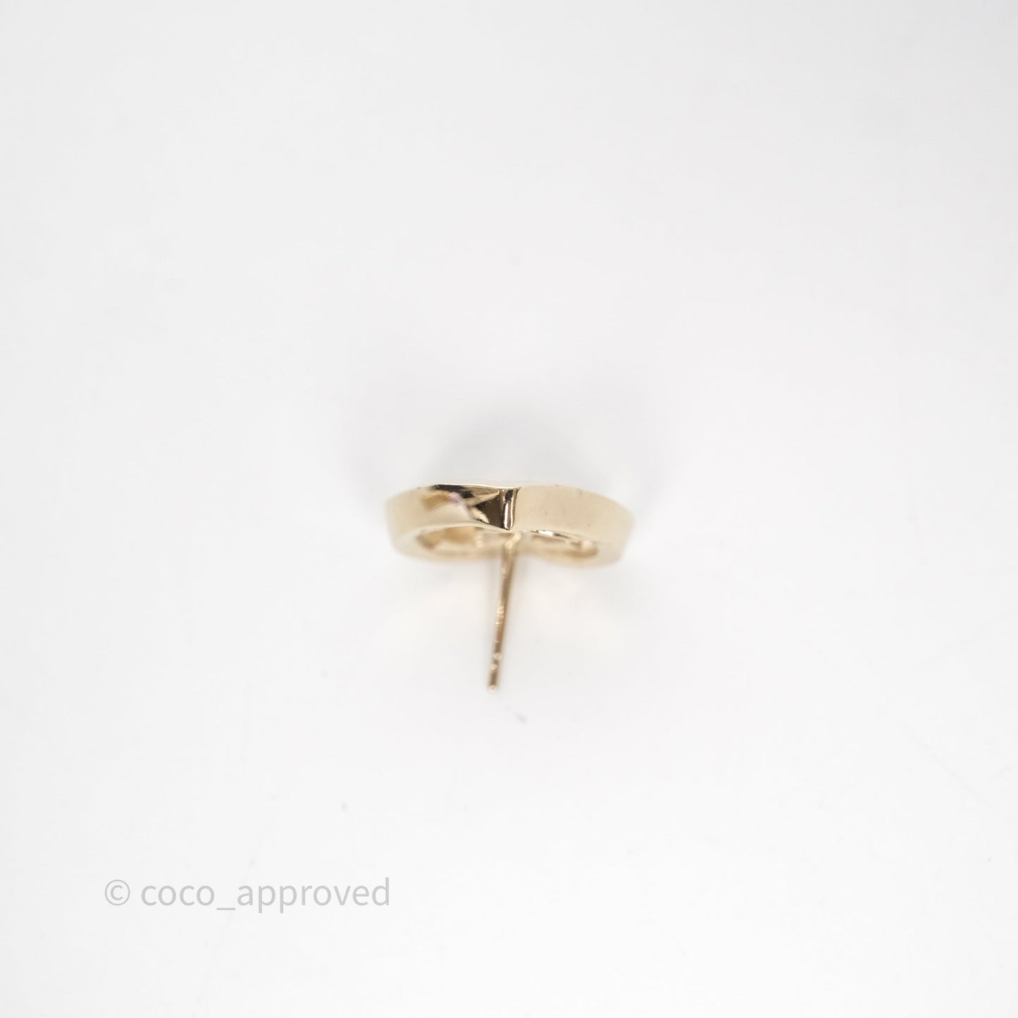 Chanel CC Heart Earrings Gold Tone 22P