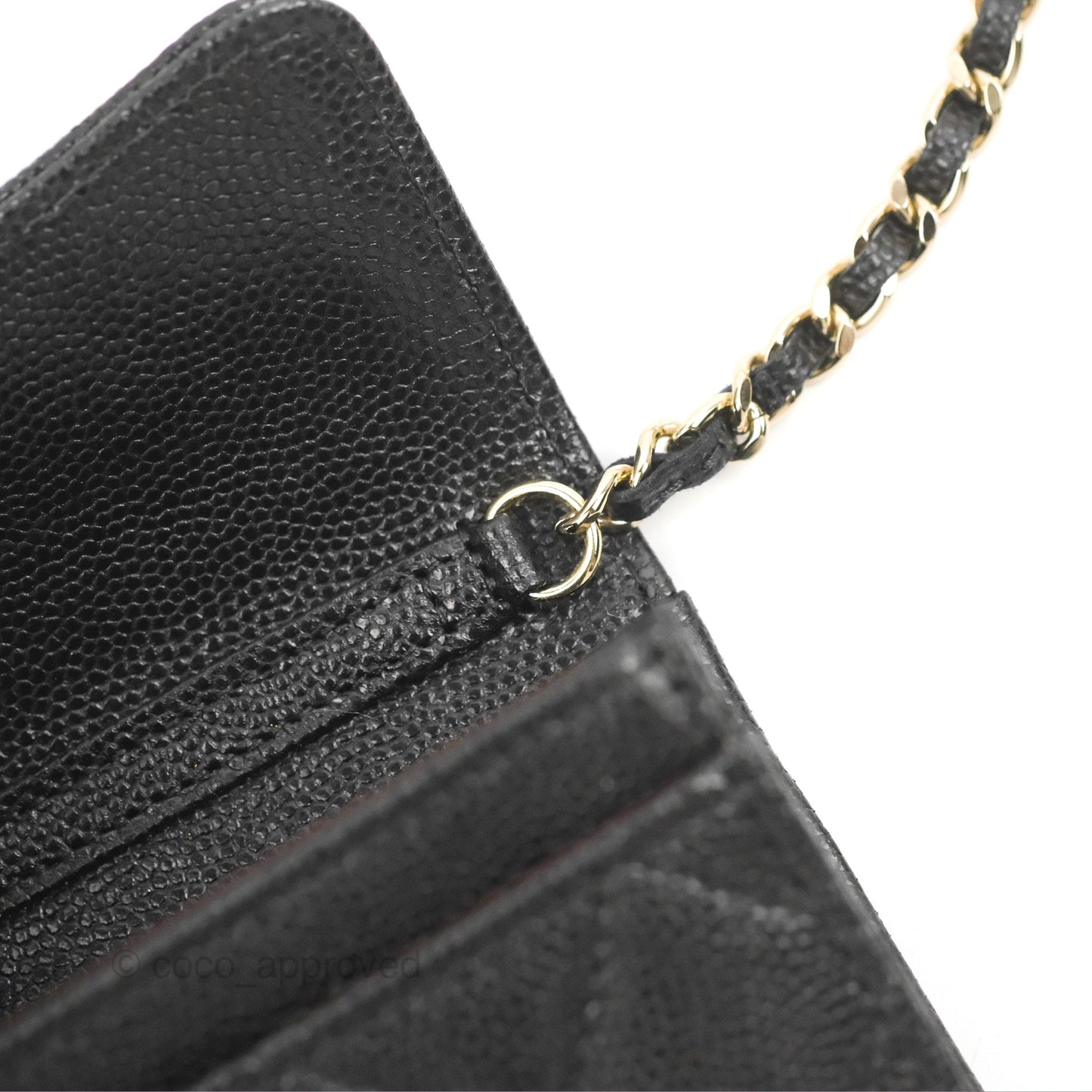Chanel Card Holder Belt Bag Black Caviar Gold Hardware 21P