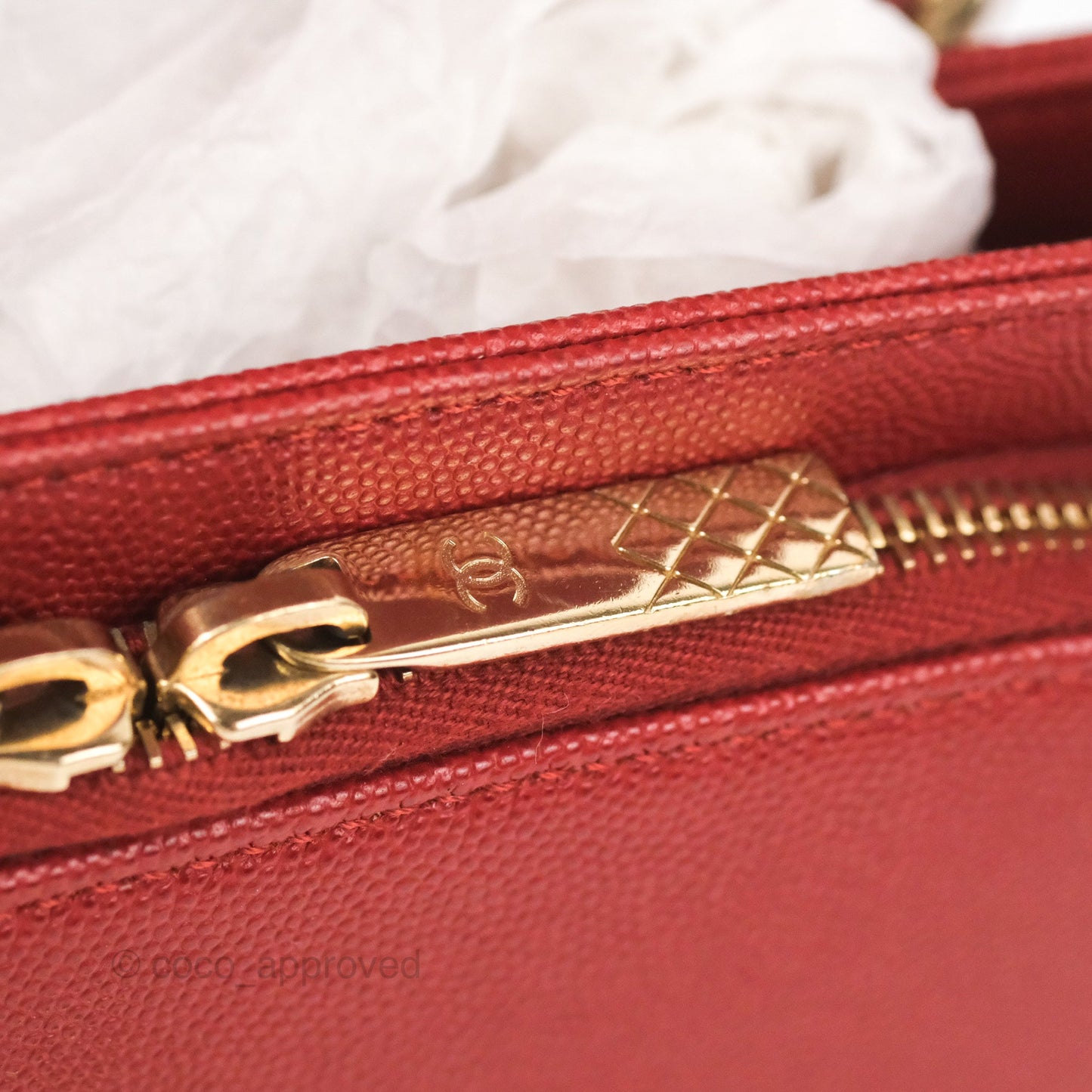 Chanel Quilted Small Business Affinity Flap Red Caviar Gold Hardware