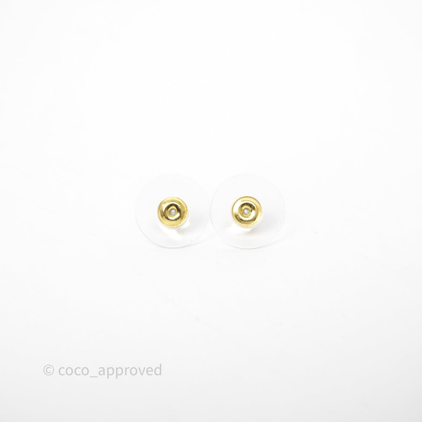 Chanel CC Heart Earrings Gold Tone 22P