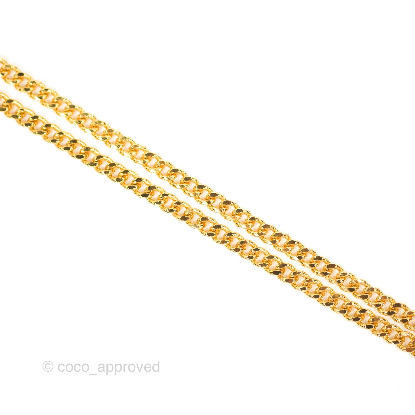 Chanel Oval CC Crystal Drop Necklace Gold Tone 22A