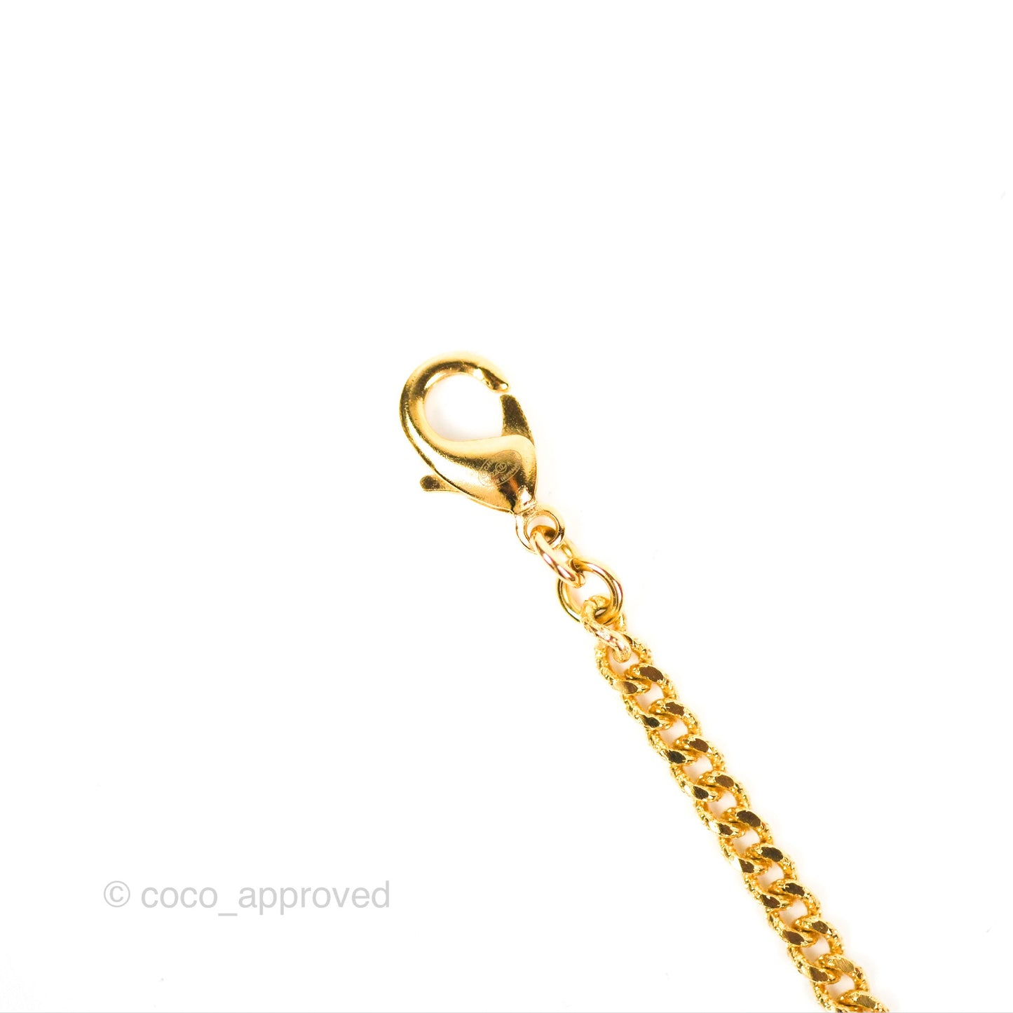 Chanel Oval CC Crystal Drop Necklace Gold Tone 22A