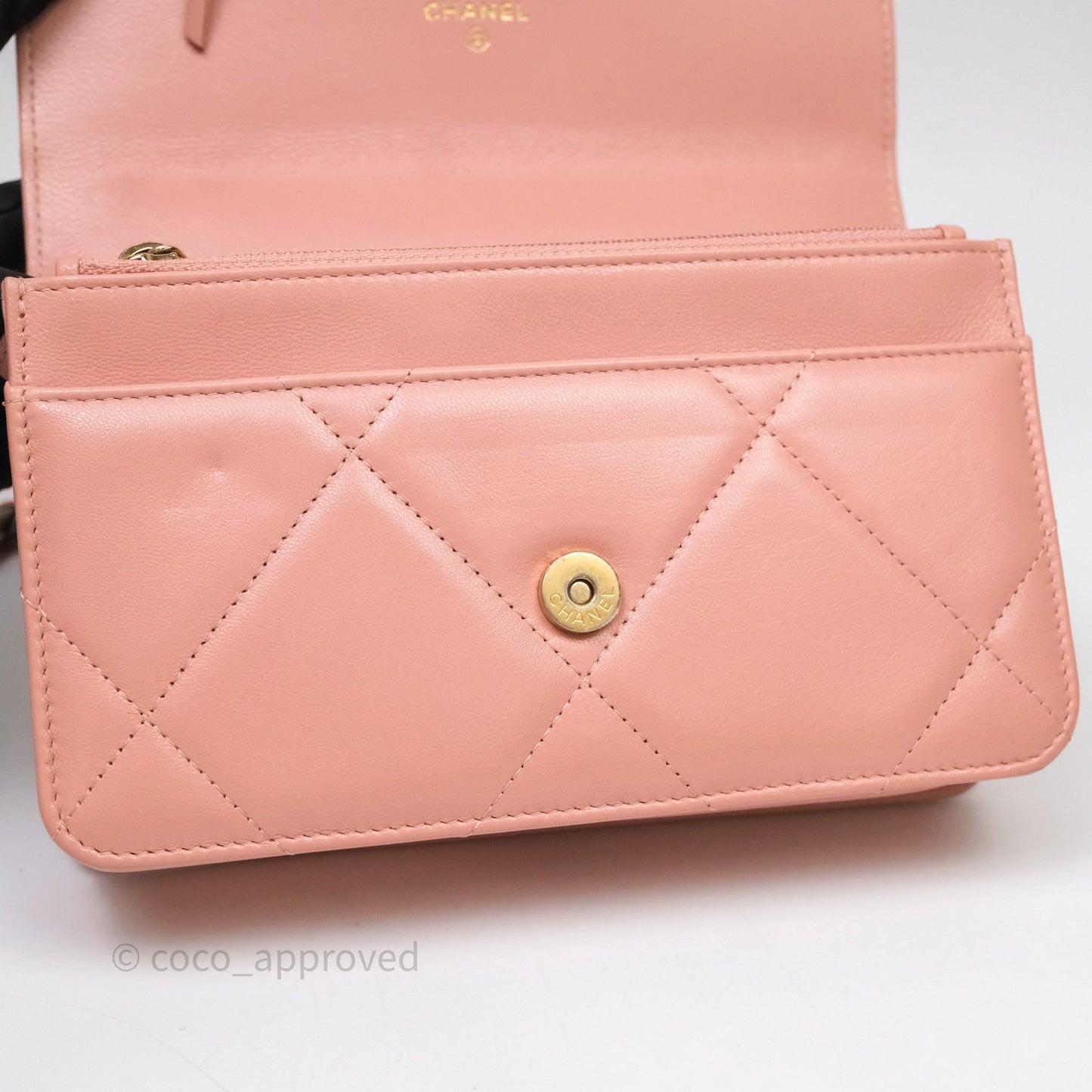 Chanel 19 Wallet on Chain WOC Light Pink Mixed Hardware