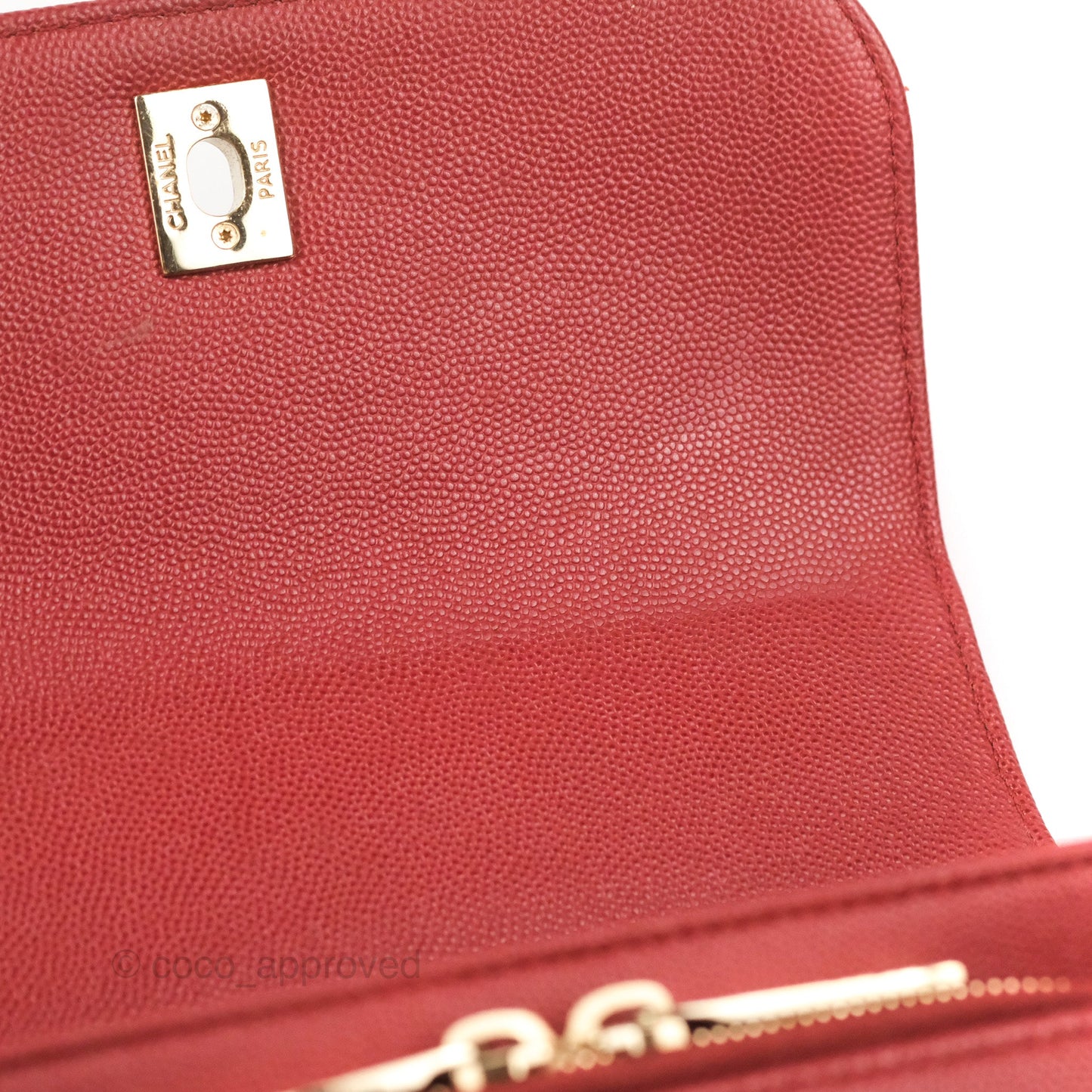 Chanel Quilted Small Business Affinity Flap Red Caviar Gold Hardware