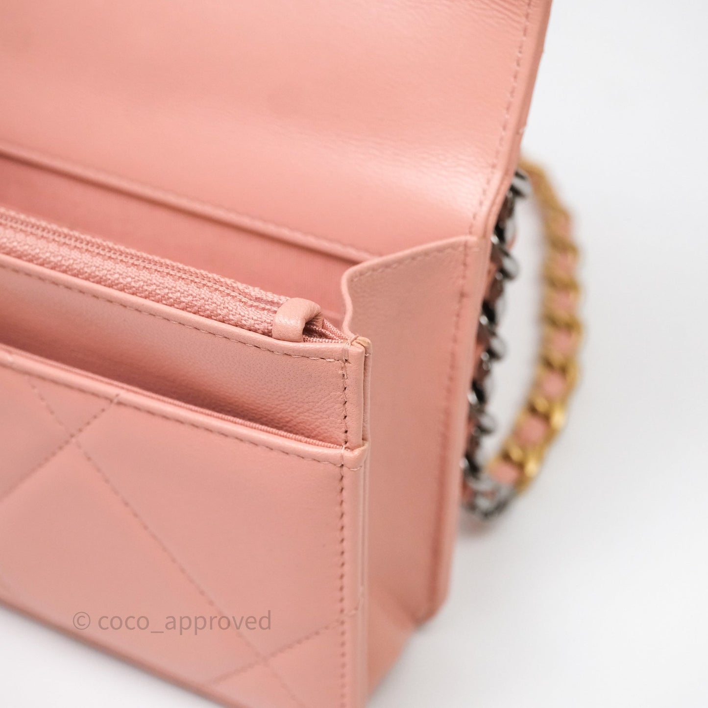 Chanel 19 Wallet on Chain WOC Light Pink Mixed Hardware