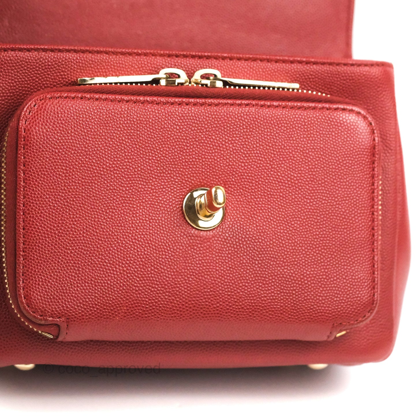 Chanel Quilted Small Business Affinity Flap Red Caviar Gold Hardware