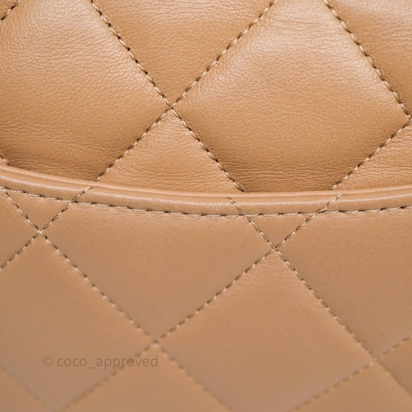 Chanel Small Chunky Chain Flap Bag Lambskin Beige Aged Gold Hardware 22S