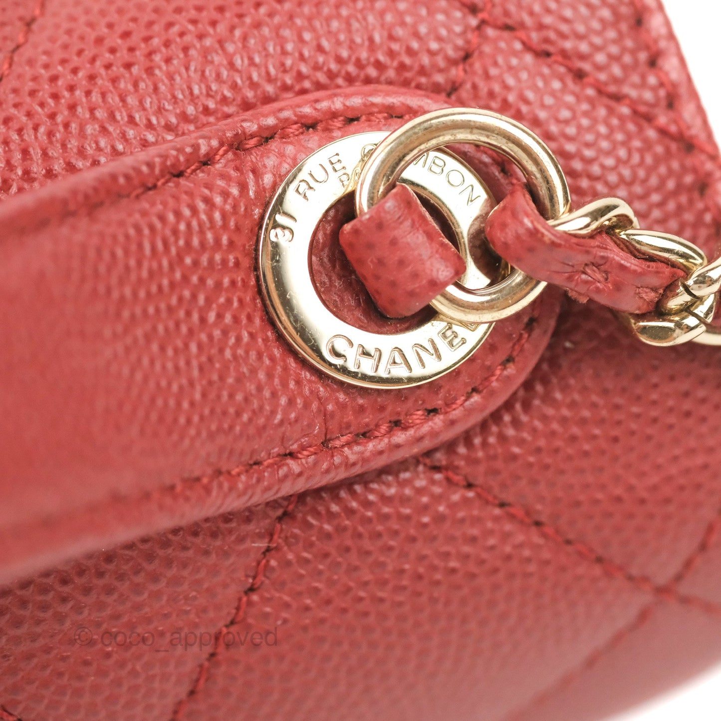 Chanel Quilted Small Business Affinity Flap Red Caviar Gold Hardware