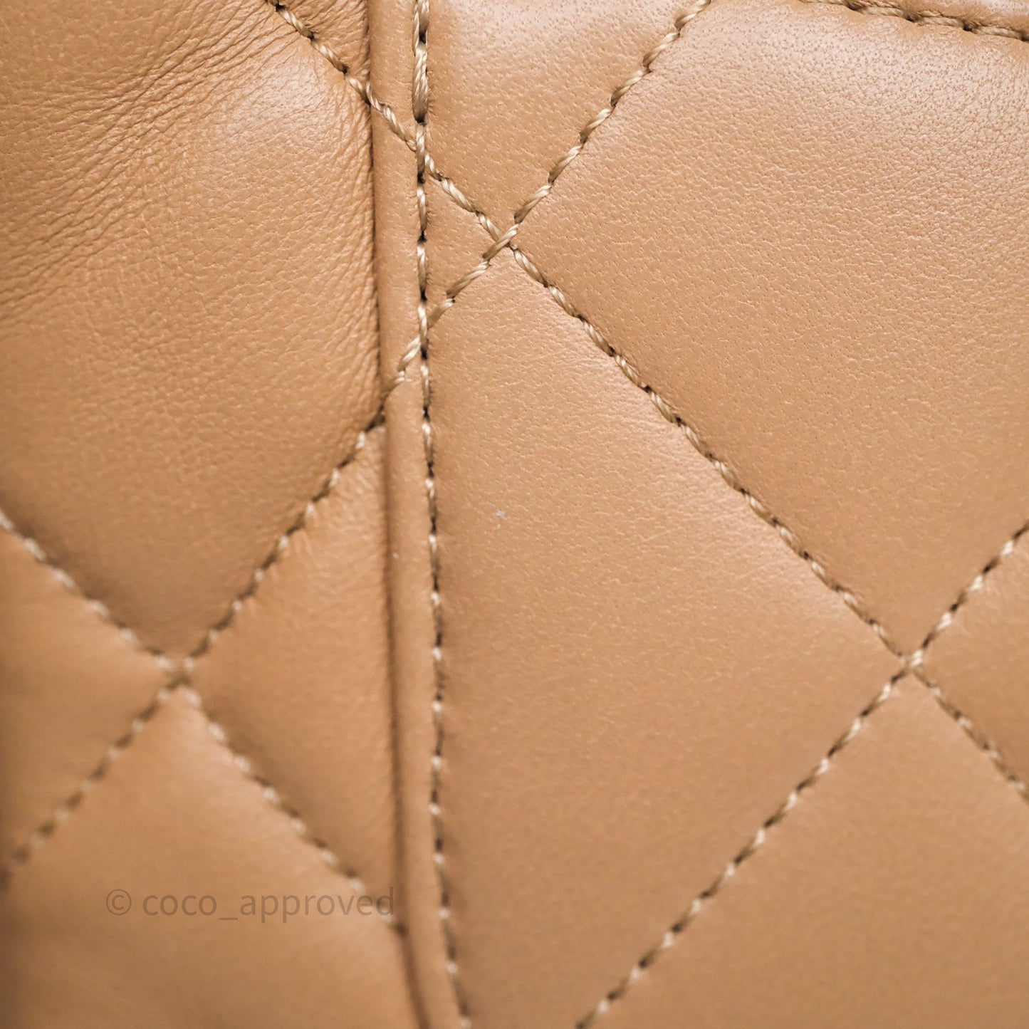 Chanel Small Chunky Chain Flap Bag Lambskin Beige Aged Gold Hardware 22S