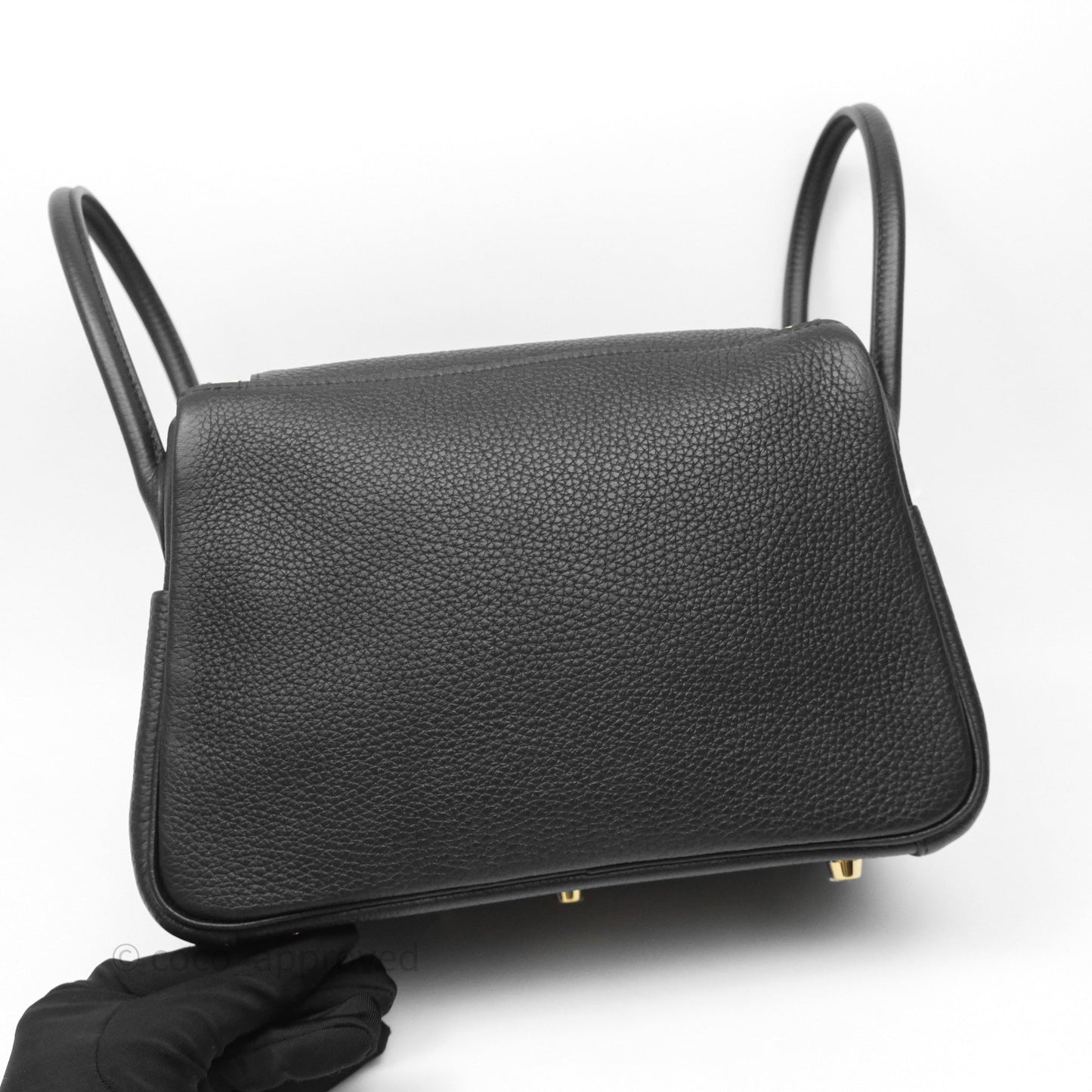 Hermès Lindy 26 Black Noir 89 Clemence Gold Hardware