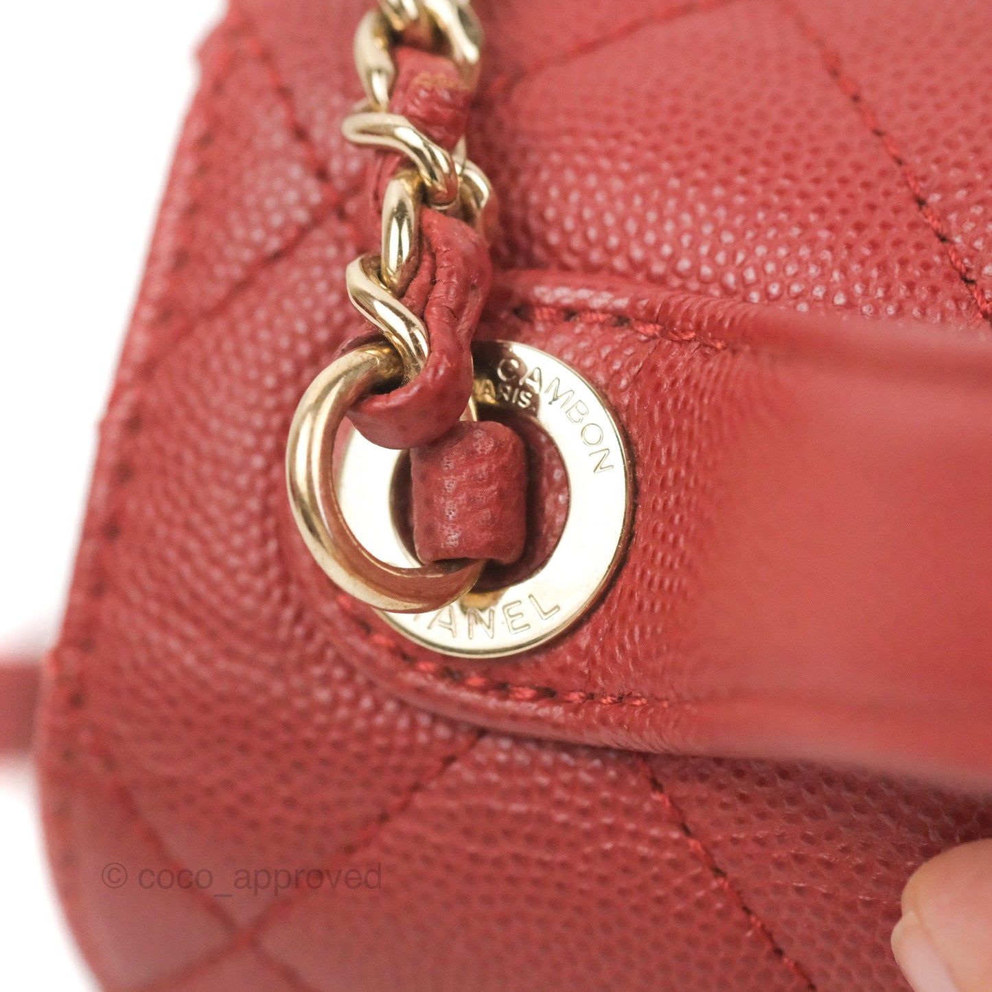 Chanel Quilted Small Business Affinity Flap Red Caviar Gold Hardware