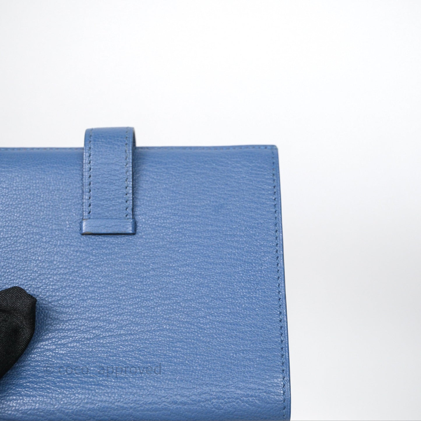 Hermes Bearn Compact Wallet Blue Chevre Mysore Palladium Hardware