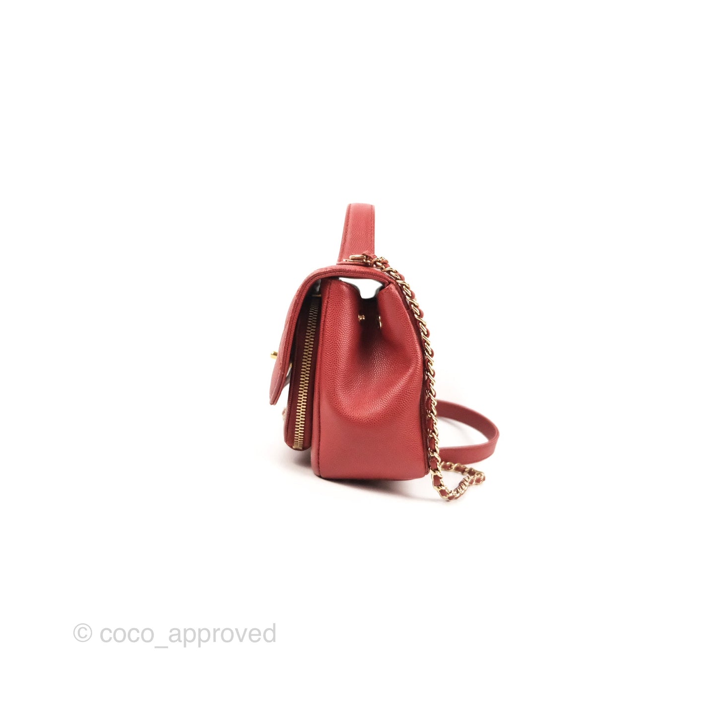 Chanel Quilted Small Business Affinity Flap Red Caviar Gold Hardware