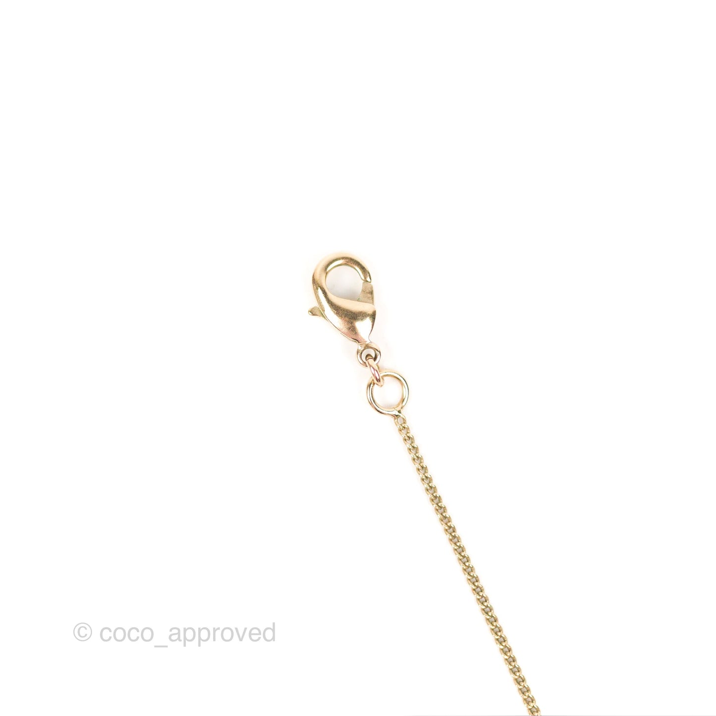 Chanel Crystal CC Necklace Gold Tone 10P
