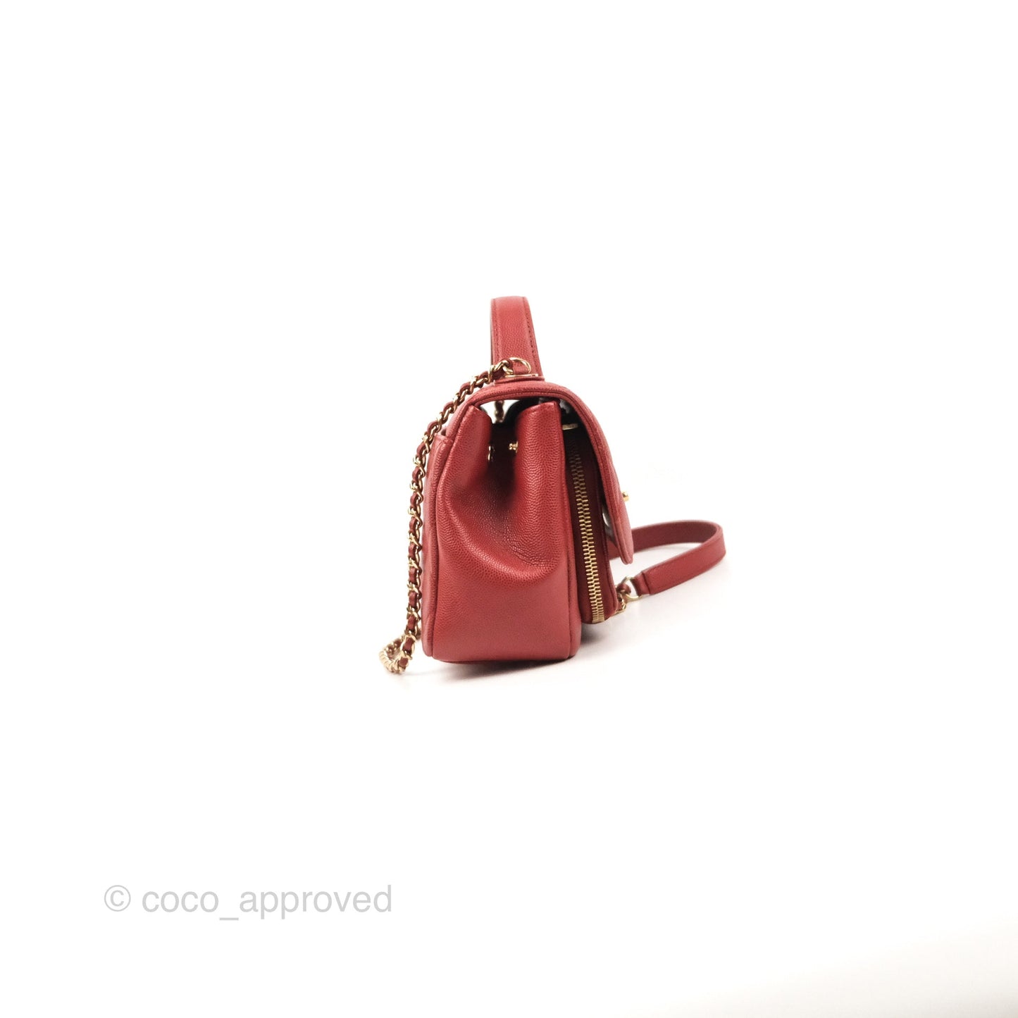 Chanel Quilted Small Business Affinity Flap Red Caviar Gold Hardware